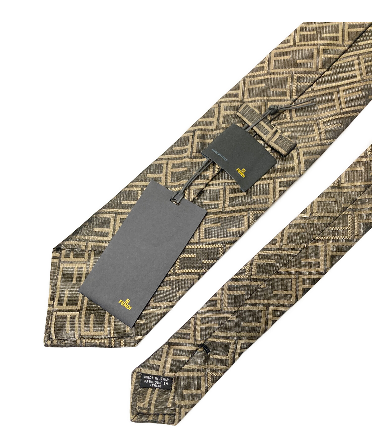 中古・古着通販】FENDI (フェンディ) ズッカ柄ネクタイ グレー サイズ