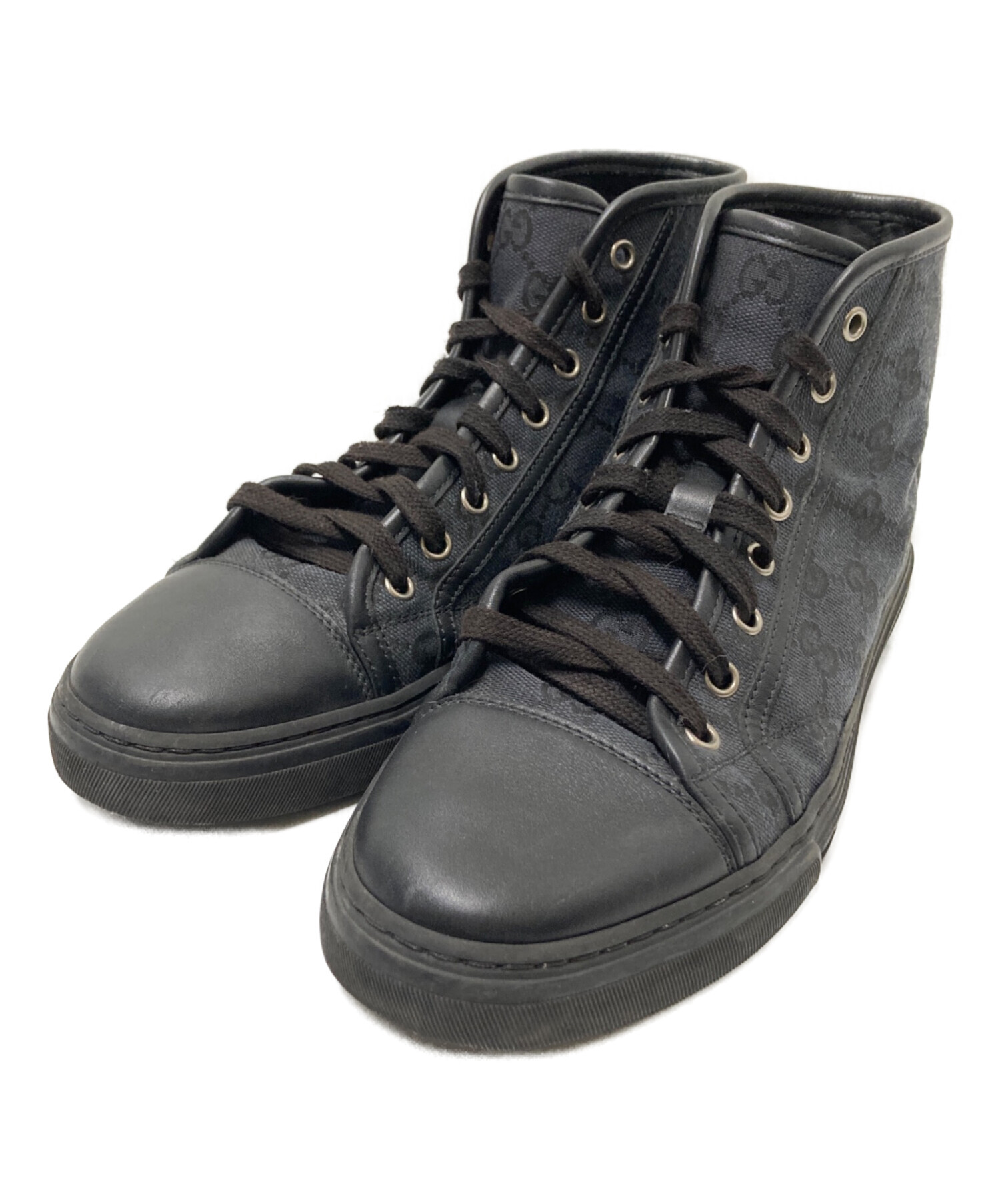 Gucci ブラック ハイカットスニーカー 中古・古着通販】GUCCI (グッチ) GGキャンパス ハイカットスニーカー