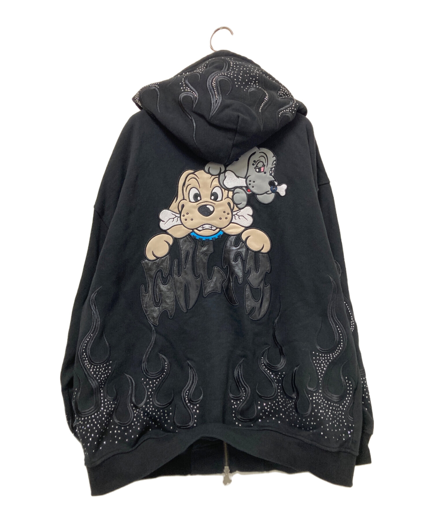 GALFY(ガルフィー) ドライボーンズパーカー - INK BLACK 中型犬 中古・古着通販】GALFY (ガルフィー) ファイヤーピカピカZIPパーカー