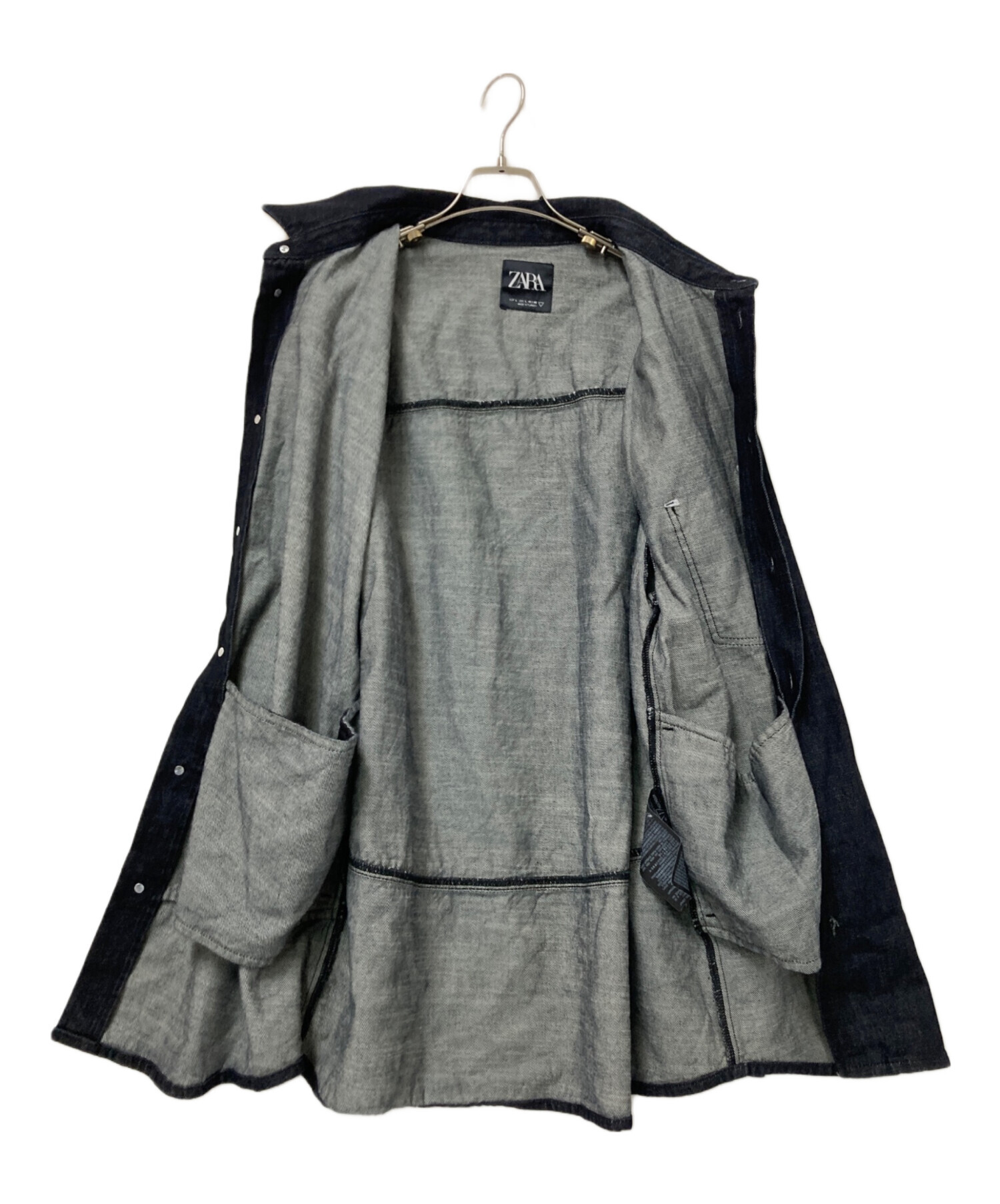 中古・古着通販】ZARA (ザラ) デニムジャケット ブラック サイズ:L 