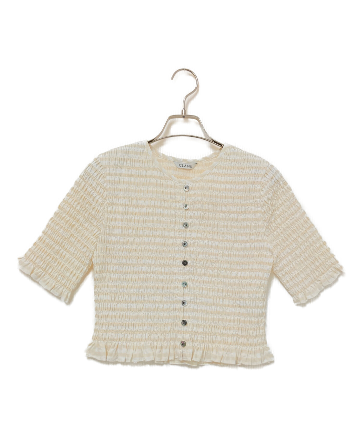 中古・古着通販】CLANE (クラネ) SHIRRING HALF SLEEVE BLOUSE