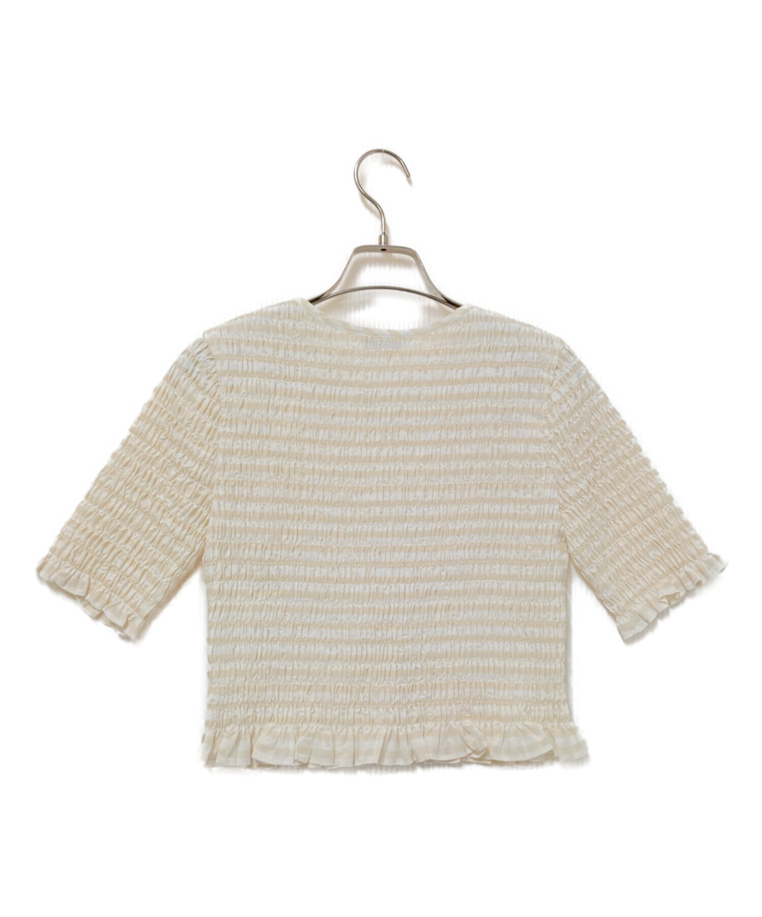 中古・古着通販】CLANE (クラネ) SHIRRING HALF SLEEVE BLOUSE
