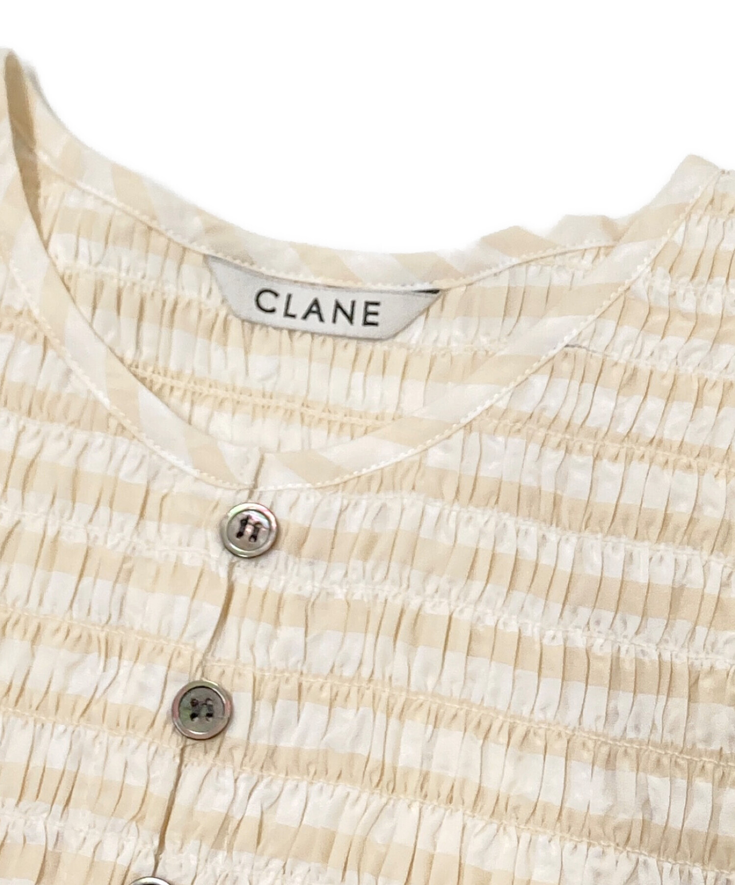 中古・古着通販】CLANE (クラネ) SHIRRING HALF SLEEVE BLOUSE