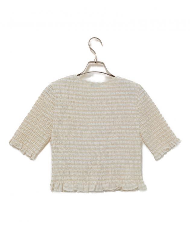 【未使用】CLANE SHIRRING HALF SLEEVE BLOUSE 中古・古着通販】CLANE (クラネ) SHIRRING HALF SLEEVE BLOUSE