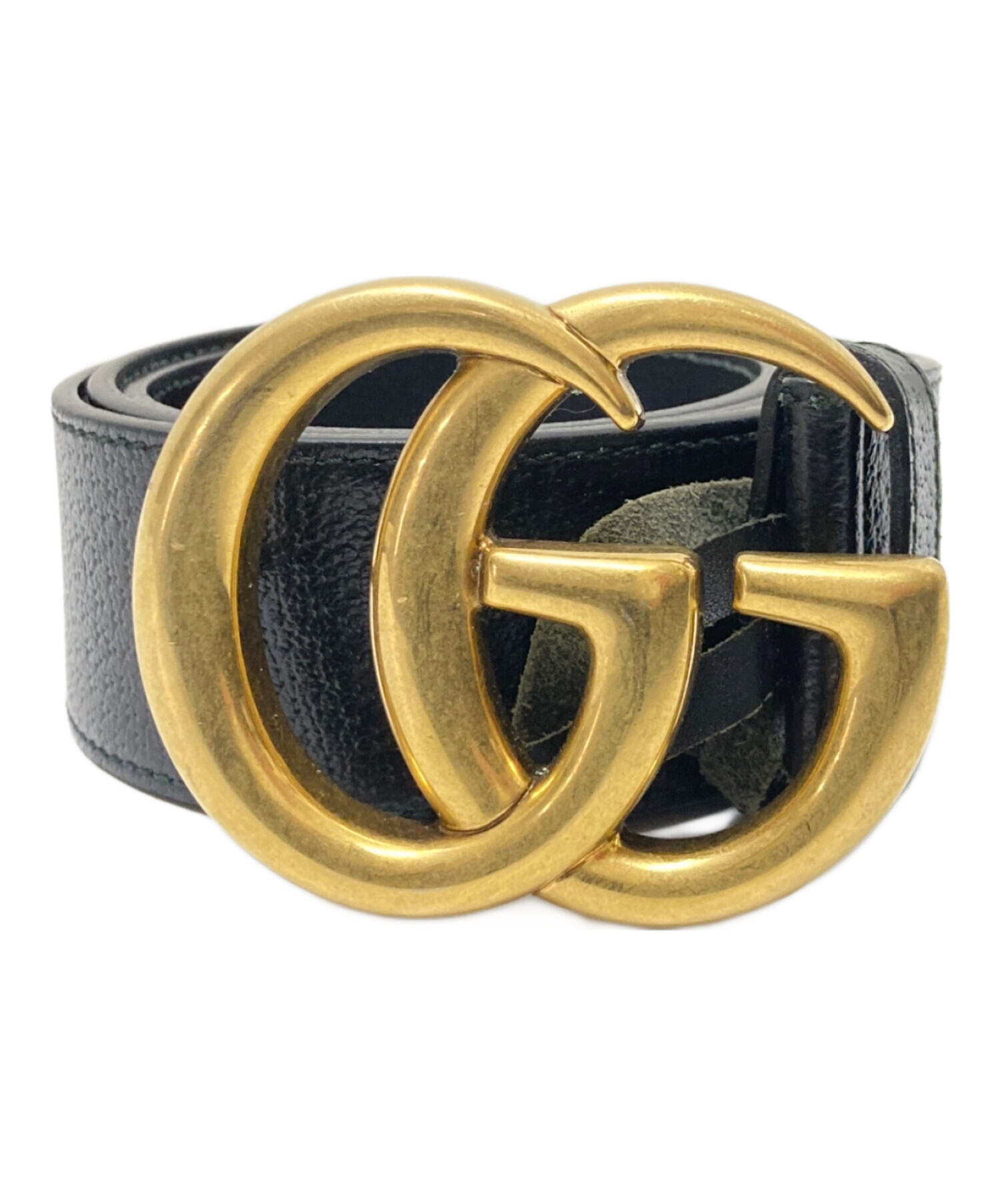 Gucci GGロゴバックル ベルト 中古・古着通販】GUCCI (グッチ) GGバックルロゴレザーベルト ブラック