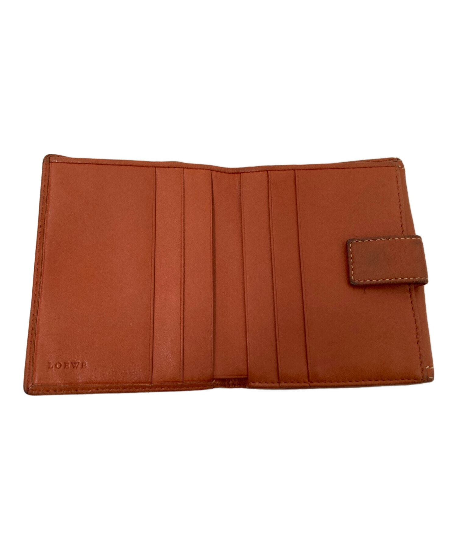 LOEWE ジオメトリックデザイン 二つ折り財布 ベージュ・オレンジ LOEWE ジオメトリックデザイン 二つ折り財布 ベージュ・オレンジ LOEWE