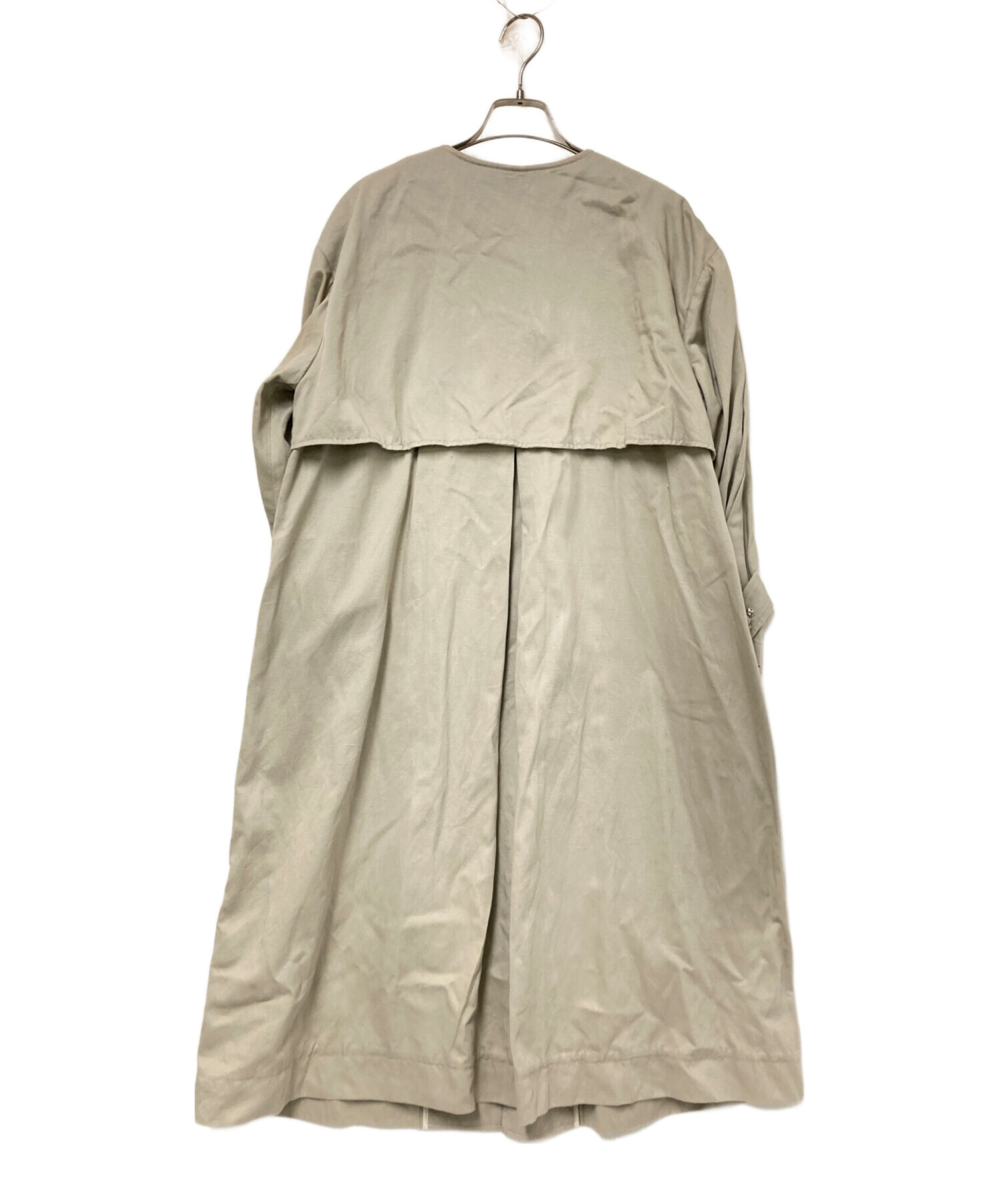 【美品】Spick & Span ノーカラートレンチコート 36 ベージュ 中古・古着通販】Spick and Span (スピック＆スパン) ノーカラー