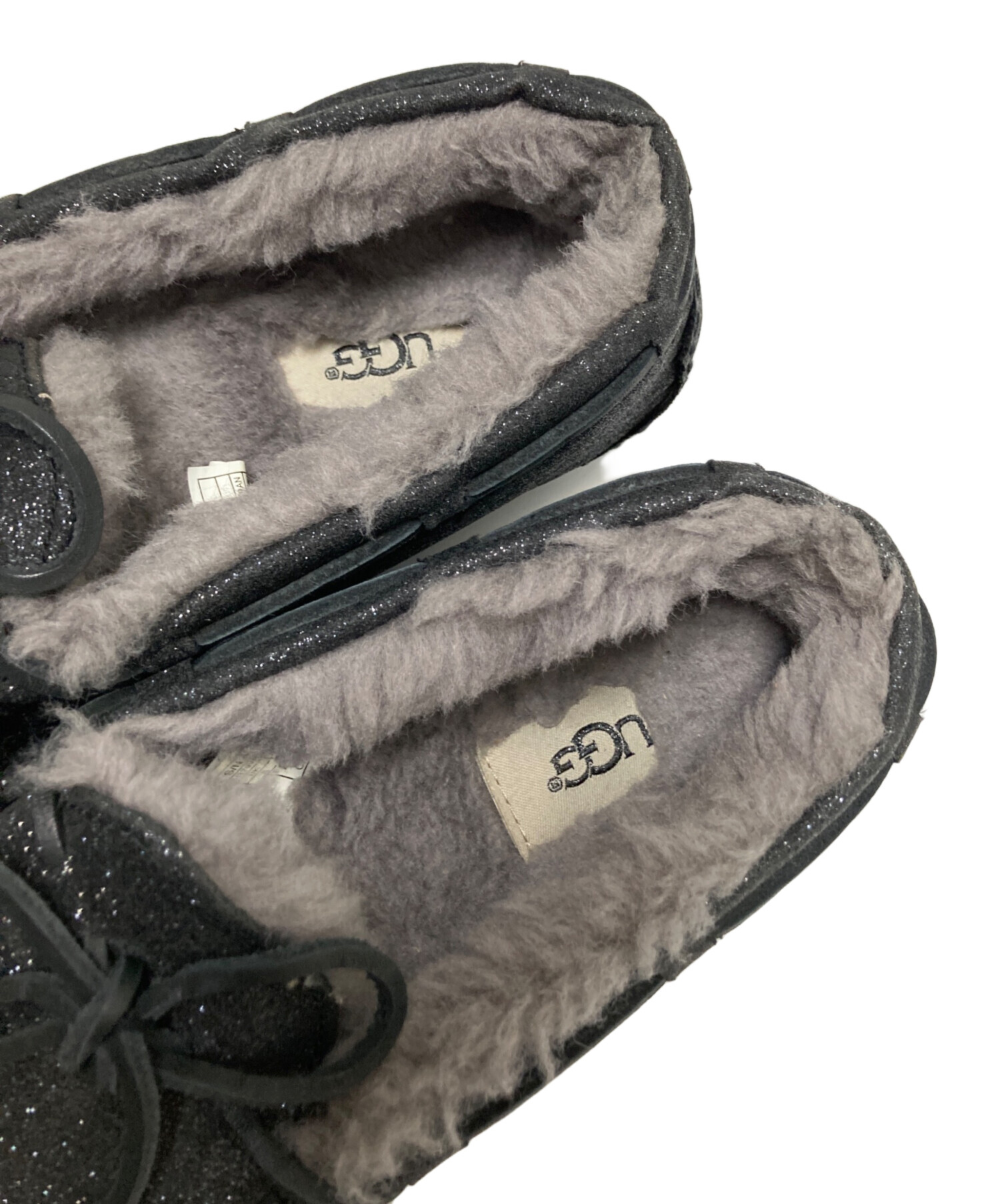 【美品】UGG ブラック モカシン 24cm 中古・古着通販】UGG (アグ) モカシンシューズ ブラック サイズ:24.0