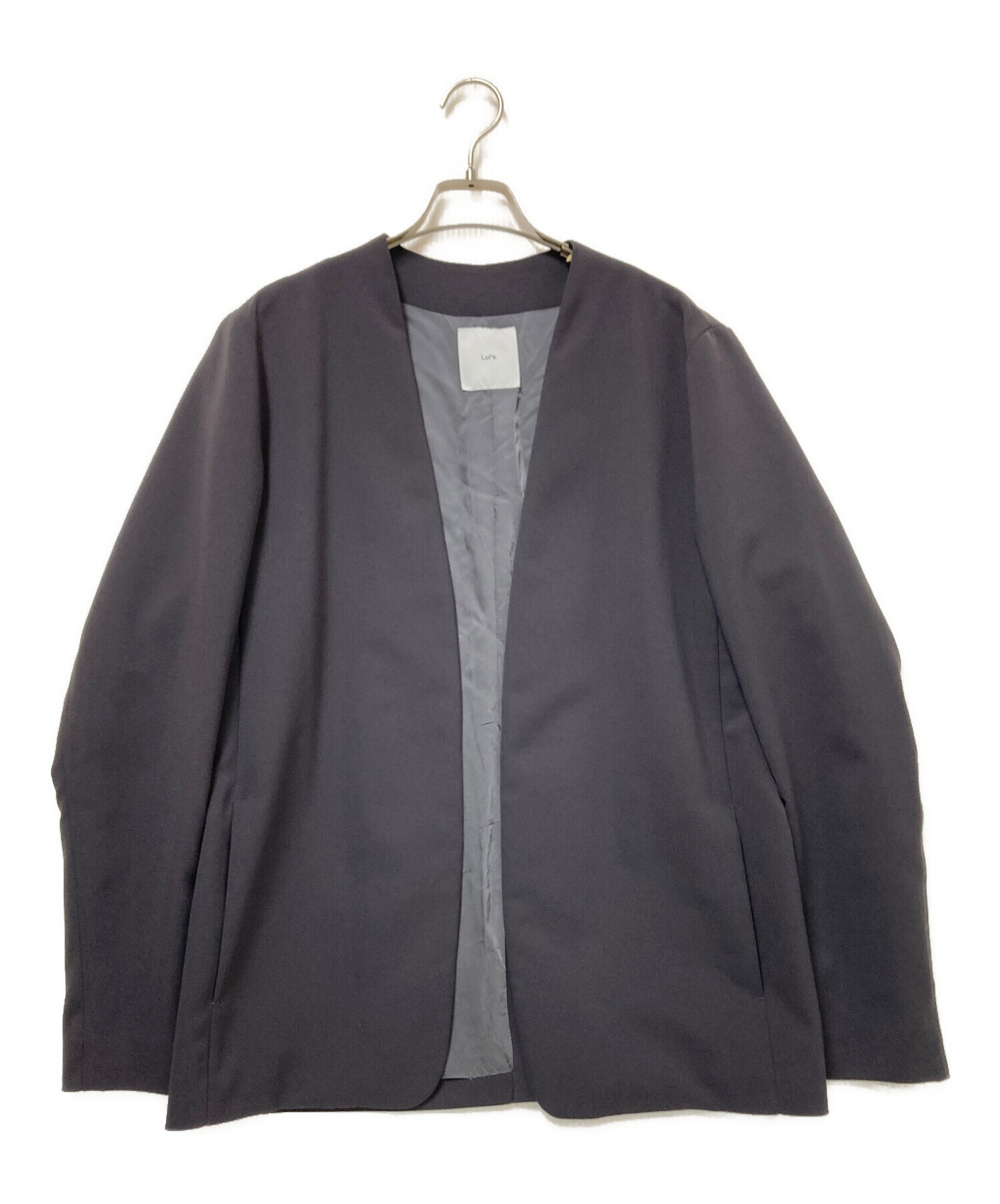 Lui's ノーカラージャケット　Sサイズ 中古・古着通販】Lui's (ルイス) ノーカラージャケット グレー サイズ