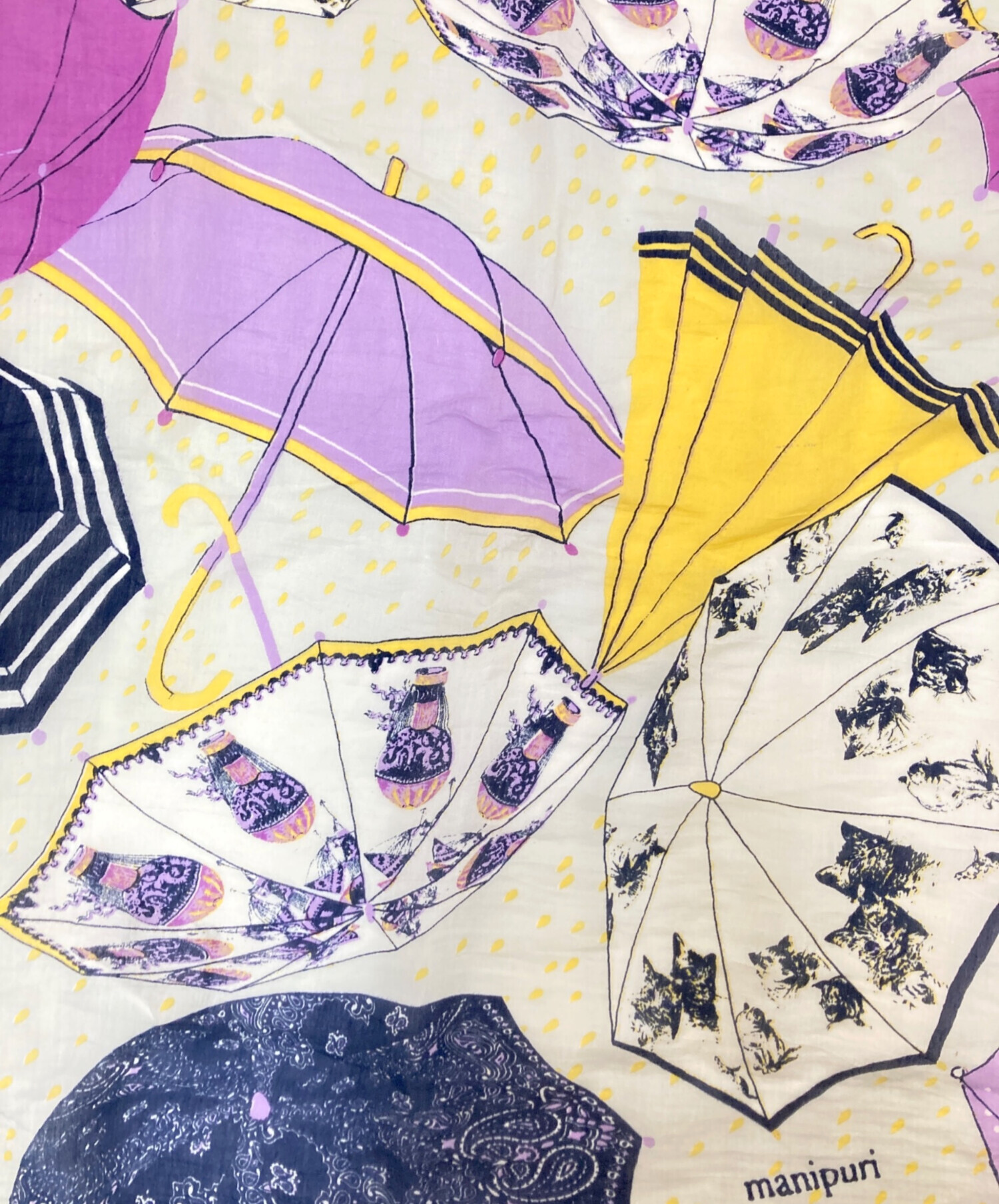 中古・古着通販】manipuri (マニプリ) 総柄コットンシルク大判ストール