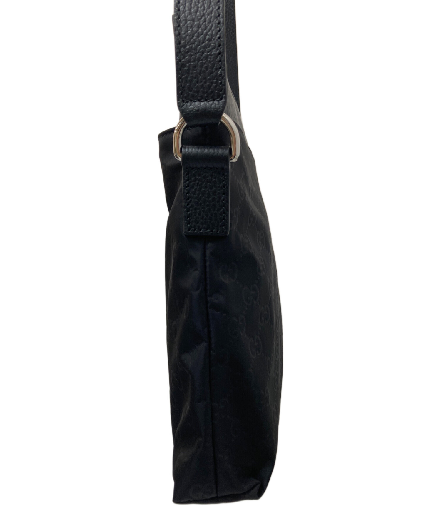 中古・古着通販】GUCCI (グッチ) GGナイロンショルダーバッグ ブラック