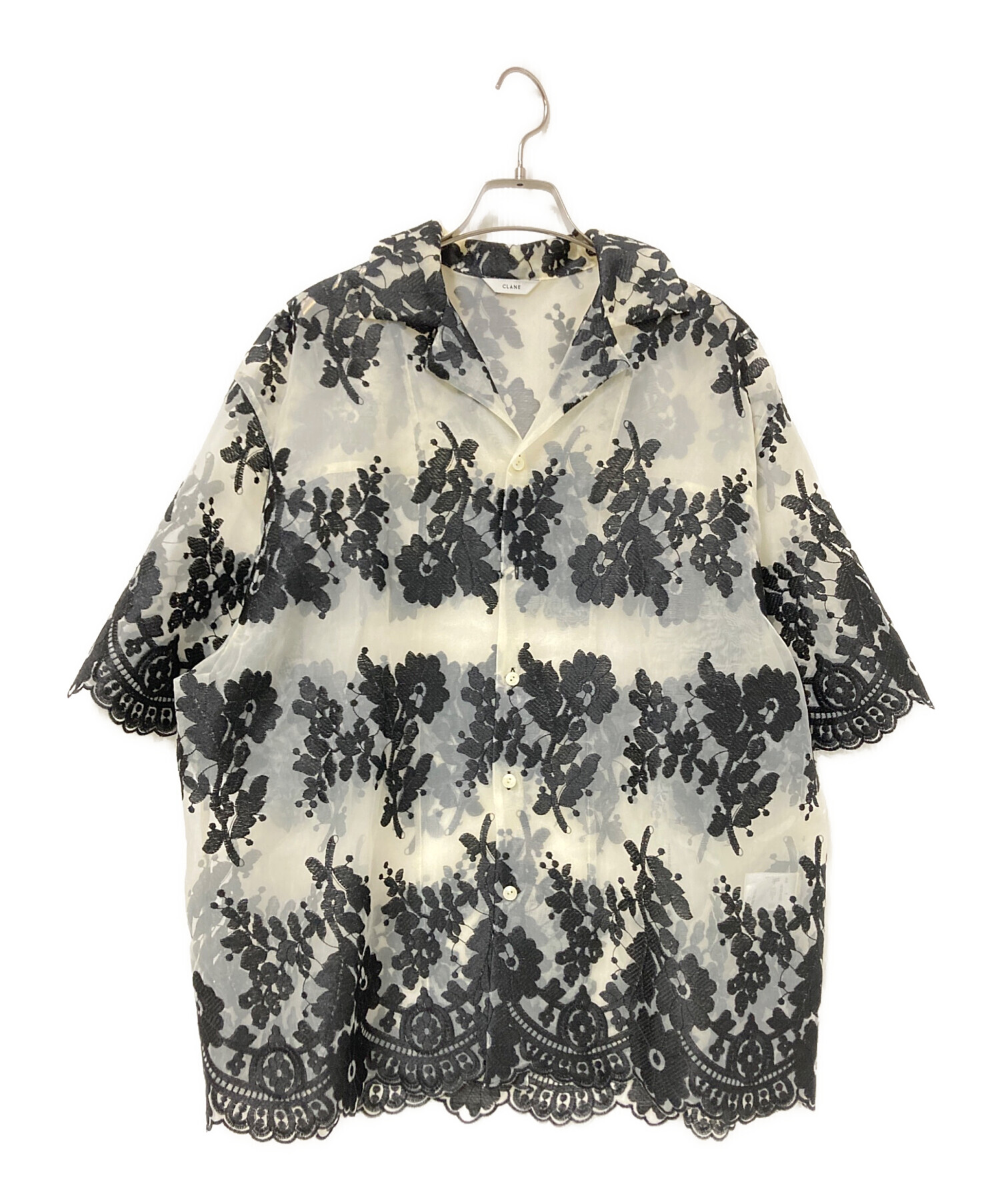 中古・古着通販】CLANE (クラネ) SHEER FLOWER LACE SHIRTS ホワイト