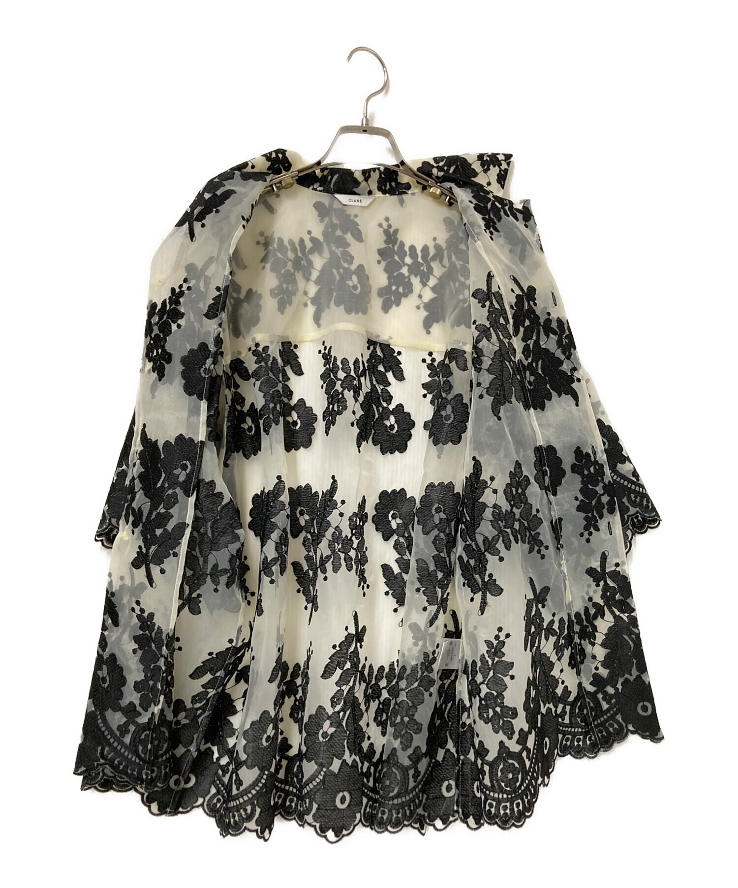 中古・古着通販】CLANE (クラネ) SHEER FLOWER LACE SHIRTS ホワイト
