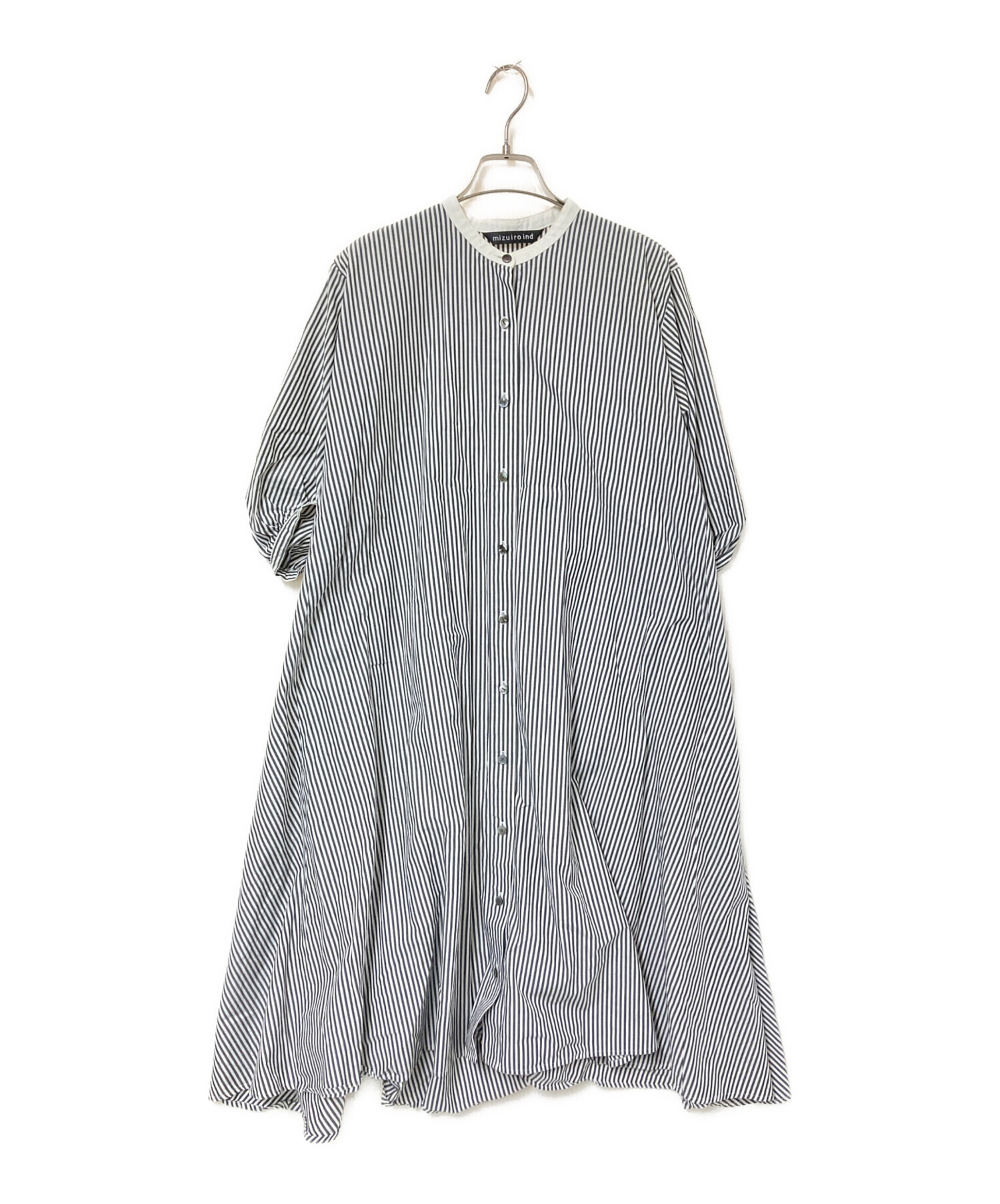 中古・古着通販】mizuiro-ind (ミズイロインド) バンドカラストライプ