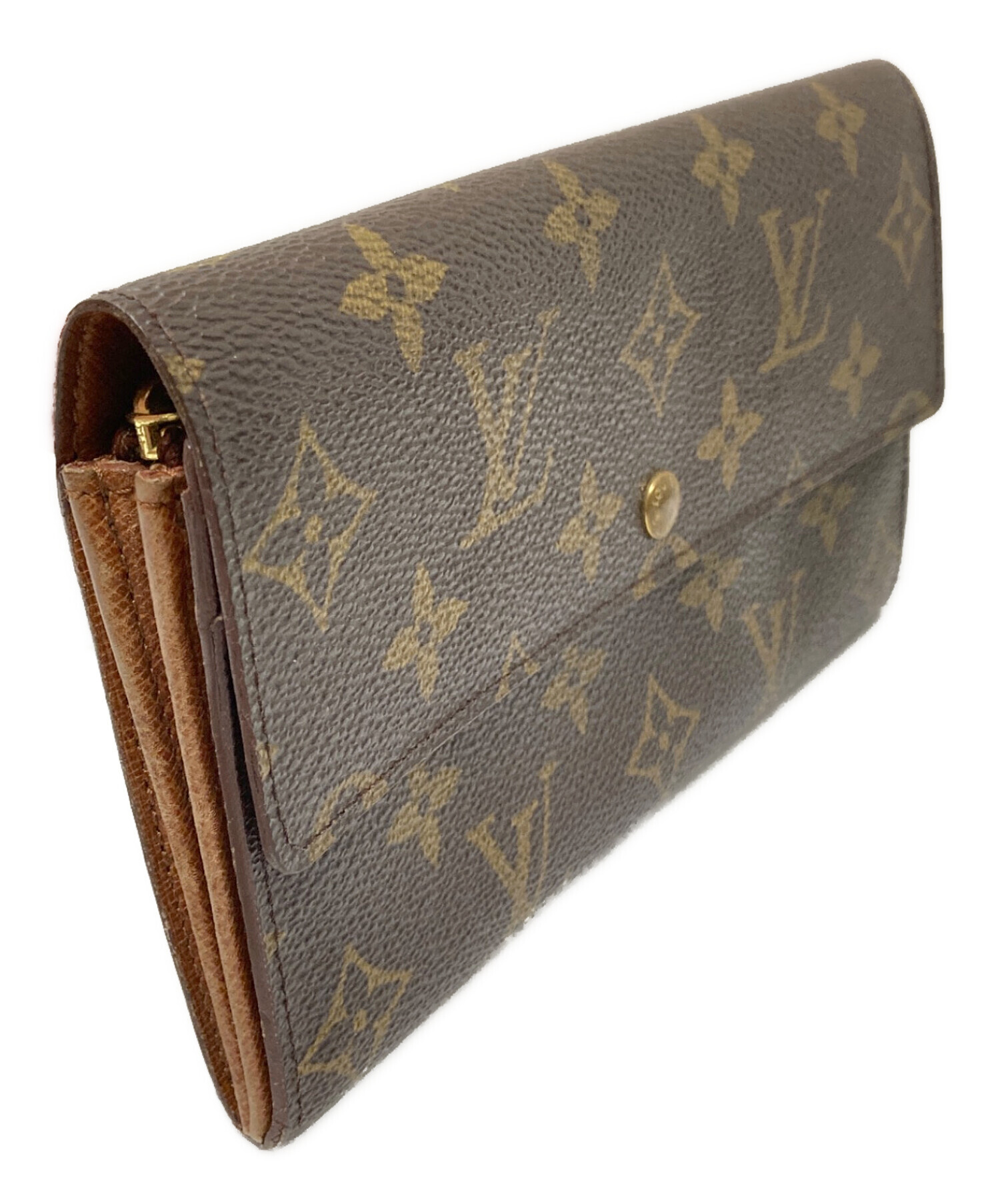 Louis Vuitton 長財布 ダークブラウン 中古・古着通販】LOUIS VUITTON (ルイ ヴィトン) 長財布 ブラウン