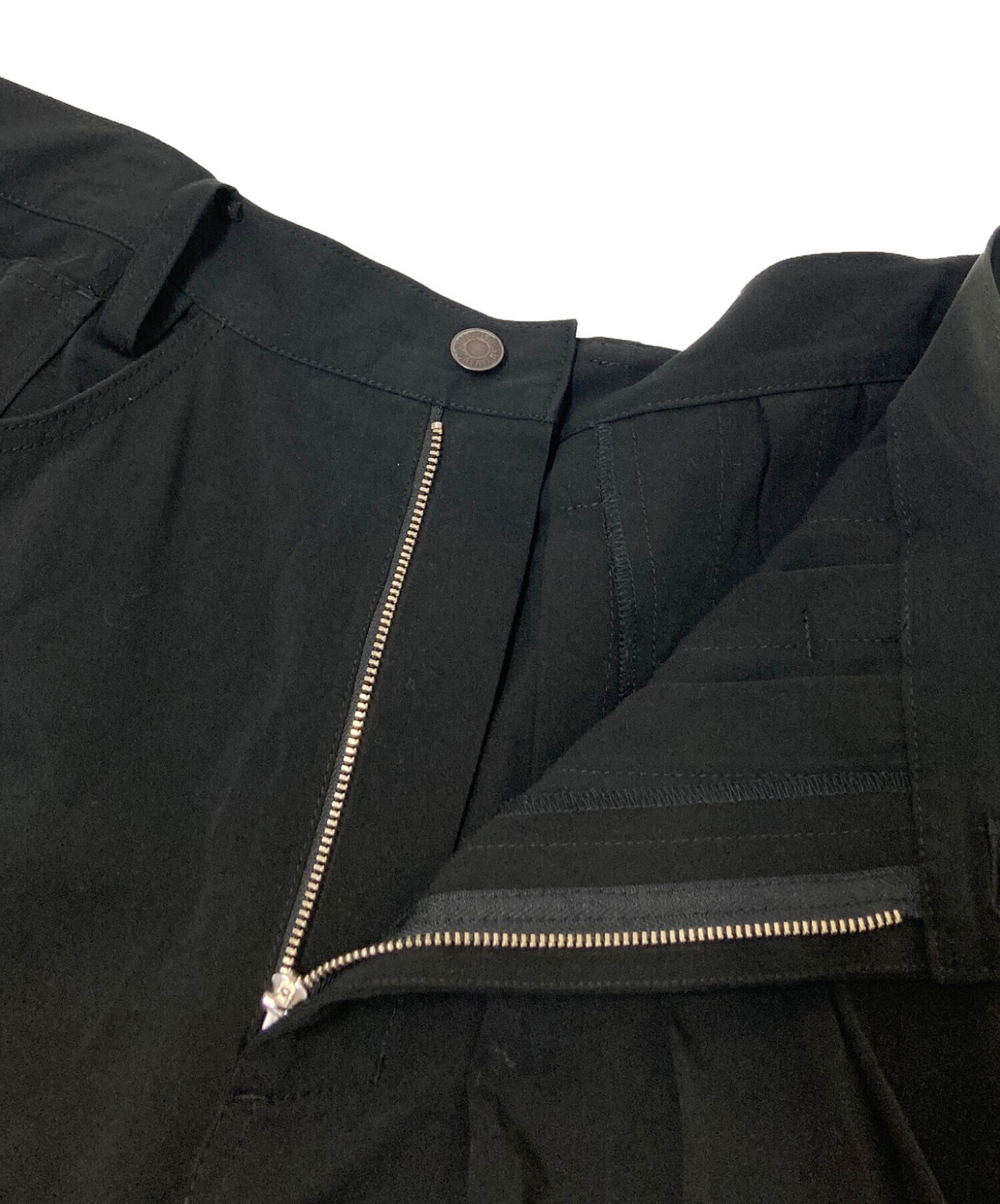 中古・古着通販】Y's (ワイズ) アシンメトリースカート ブラック