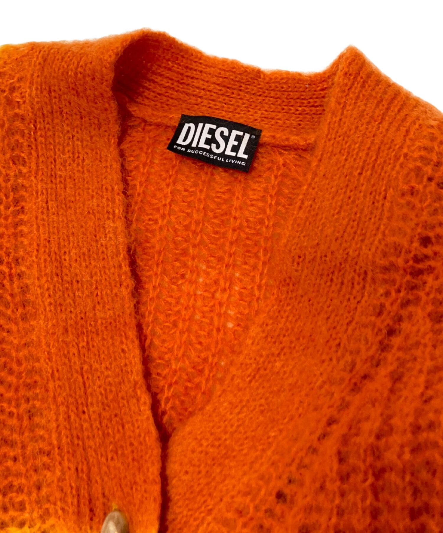 DIESEL ディーゼル レディース カーディガン オレンジ 中古・古着通販】DIESEL (ディーゼル) カーディガン イエロー×オレンジ