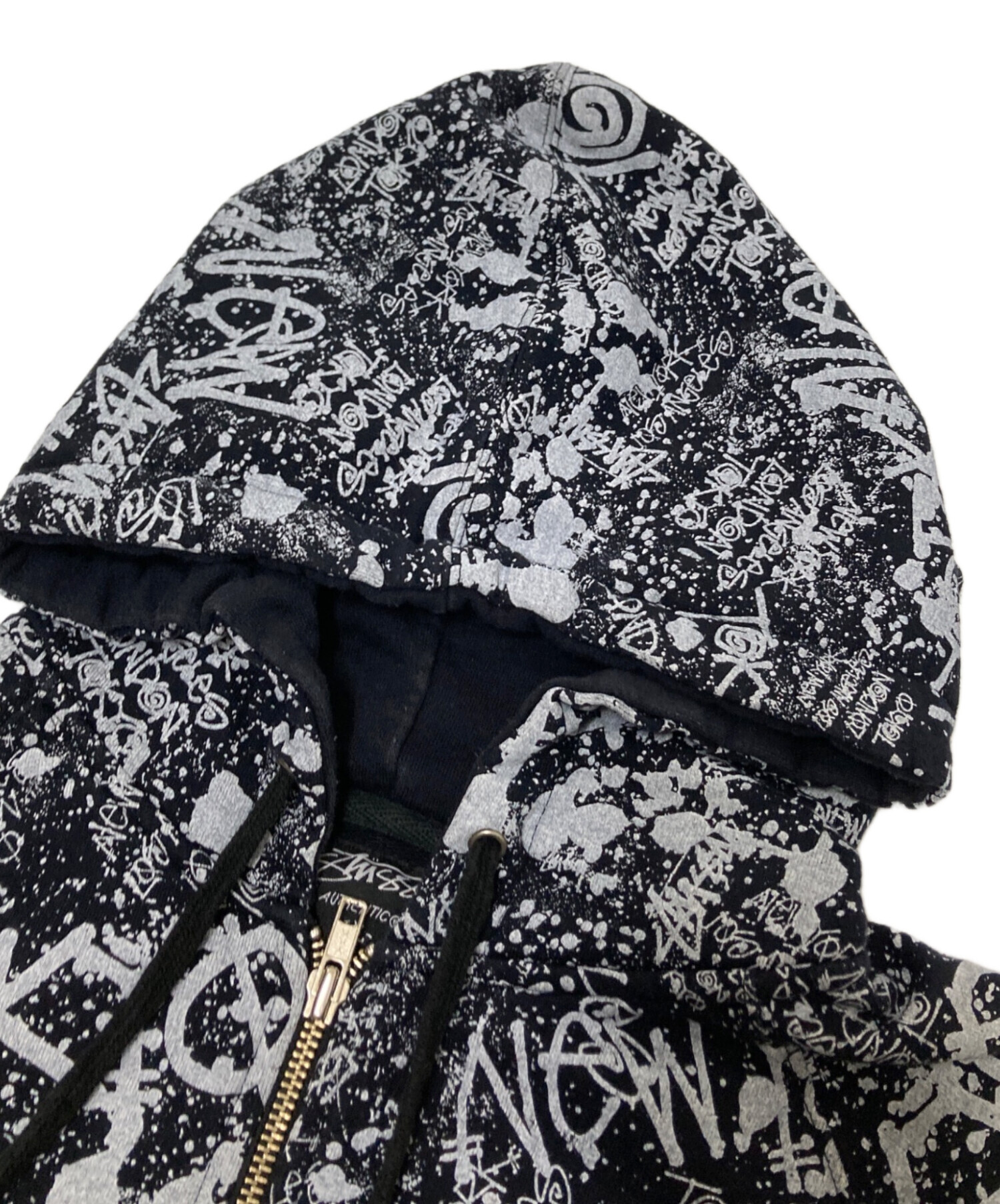 中古・古着通販】stussy (ステューシー) 総柄ジップパーカー ホワイト 