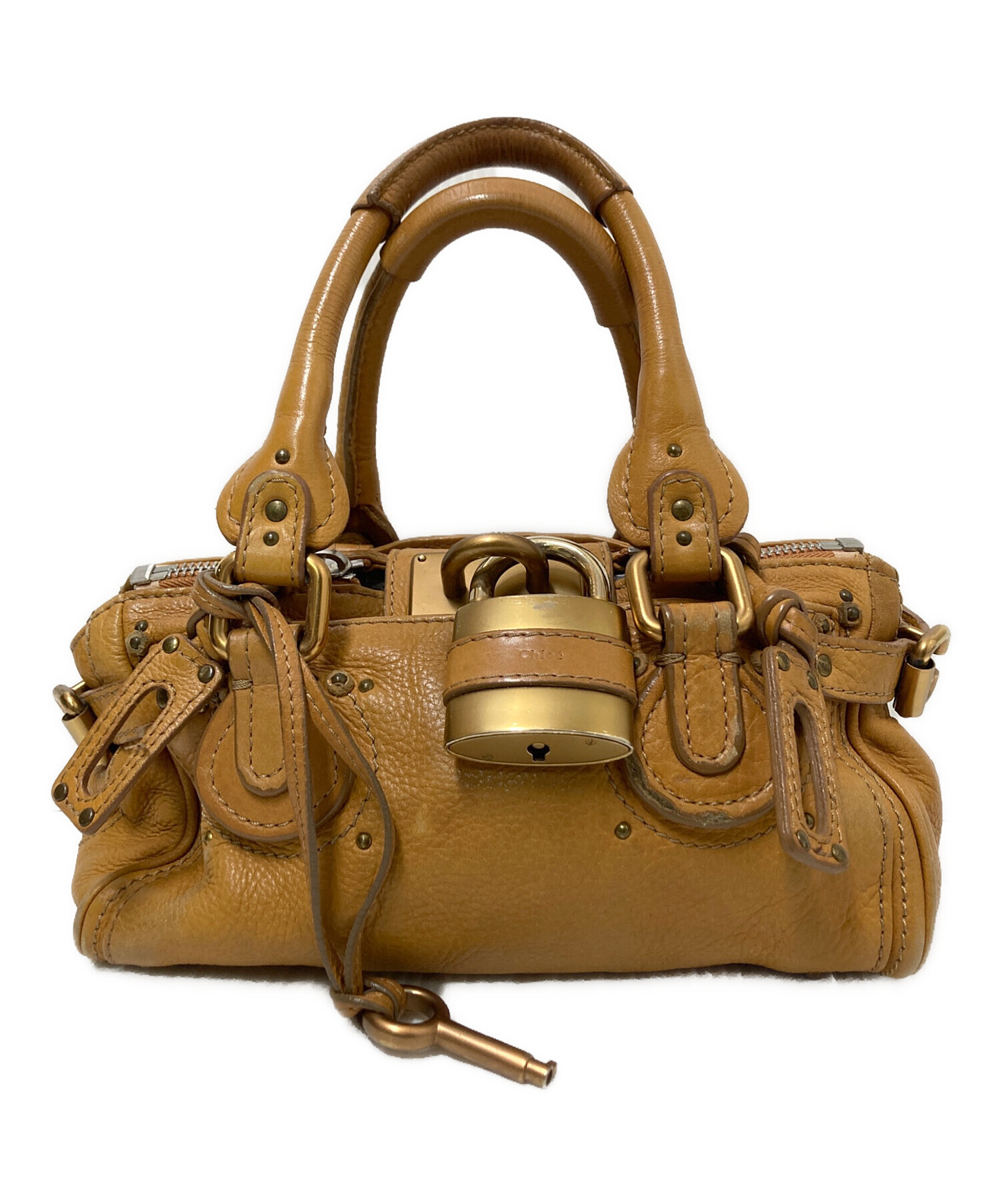 中古・古着通販】Chloe (クロエ) レザーハンドバッグ ブラウン