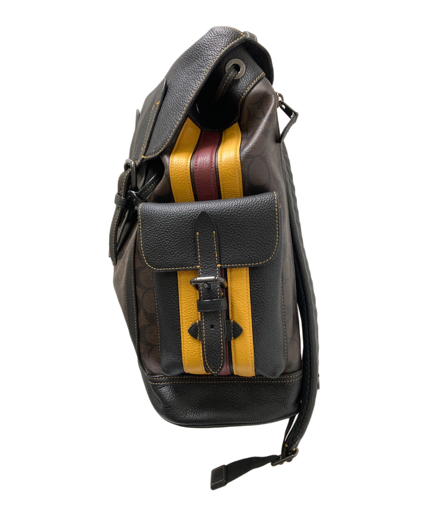 中古・古着通販】COACH (コーチ) シグネチャーバックパック ブラック