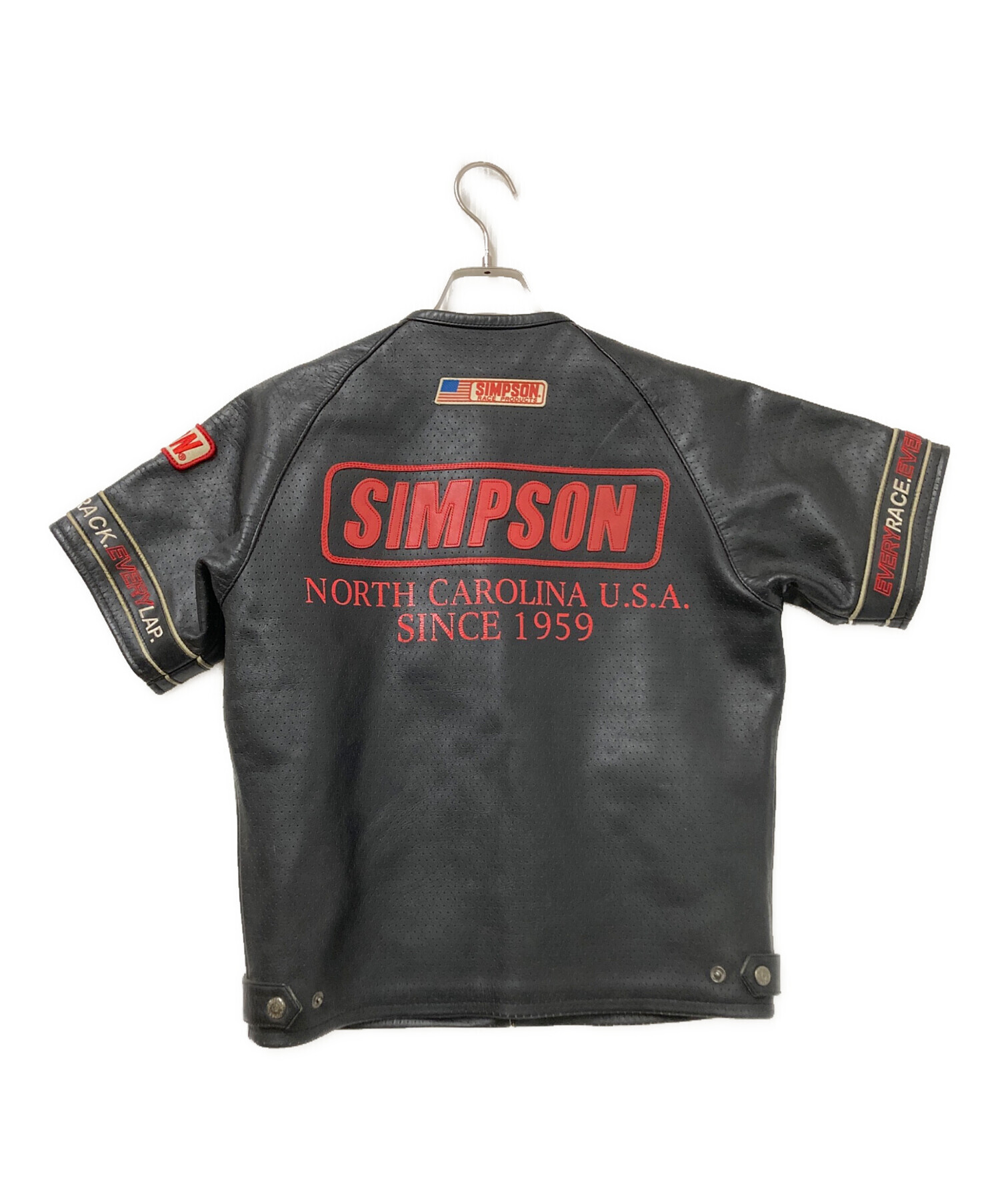 SIMPSOM ジャケット USA製 1959年設立 中古・古着通販】SIMPSON (シンプソン) S/Sレザージャケット ブラック