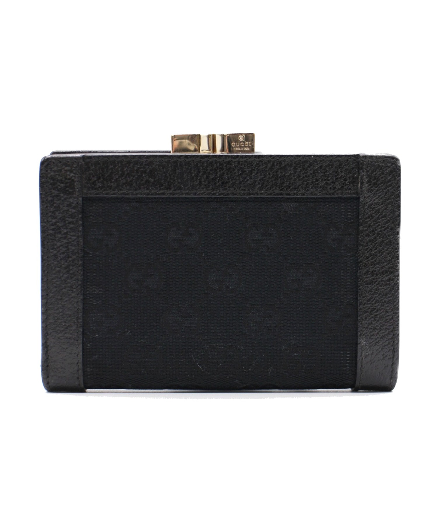 中古・古着通販】GUCCI (グッチ) 2つ折り財布 ブラック GGキャンバス 