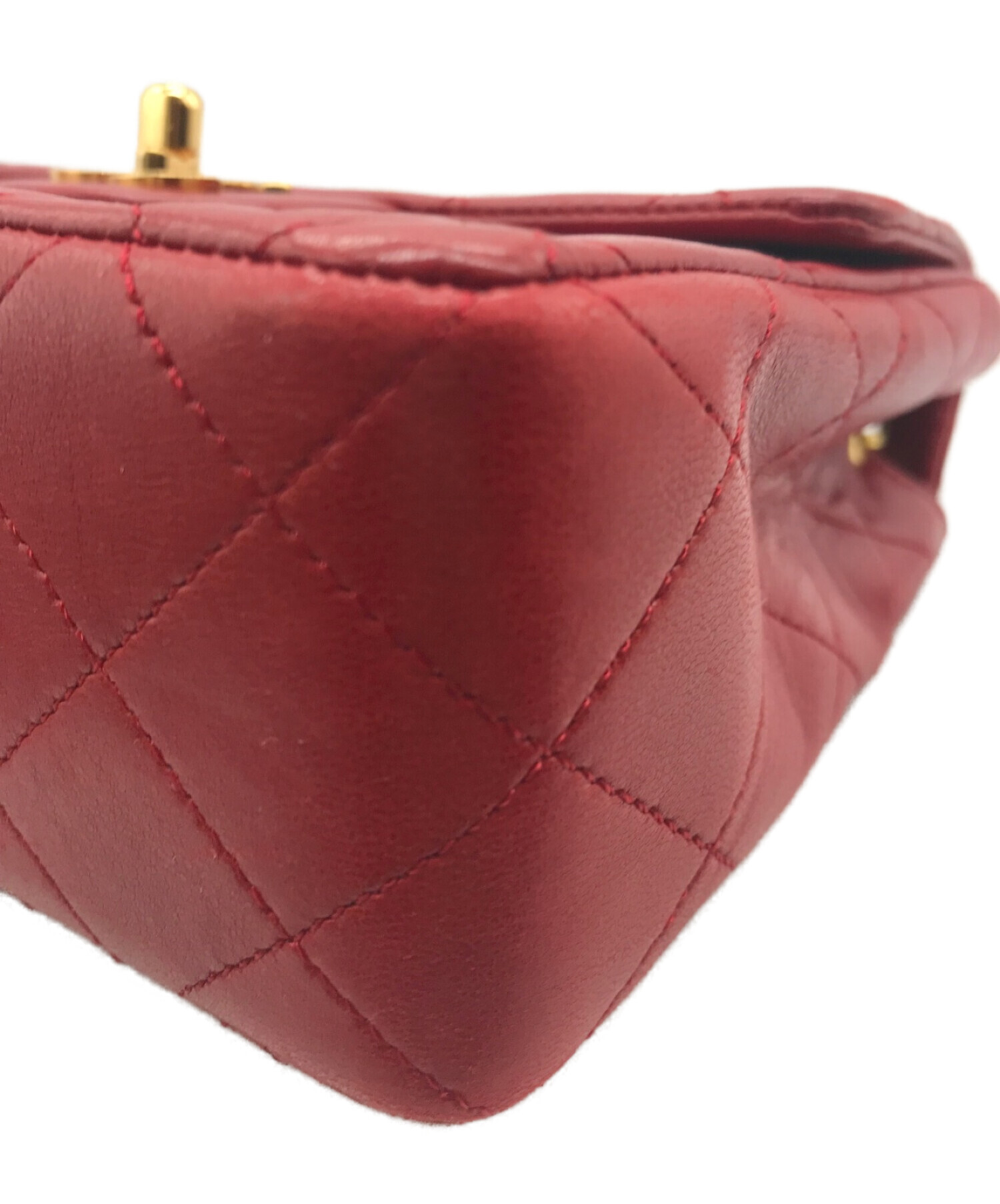 【CHANEL】ミニミニ マトラッセ 赤 ヴィンテージ CHANEL シャネル ミニマトラッセ チェーンショルダー キャビアスキン