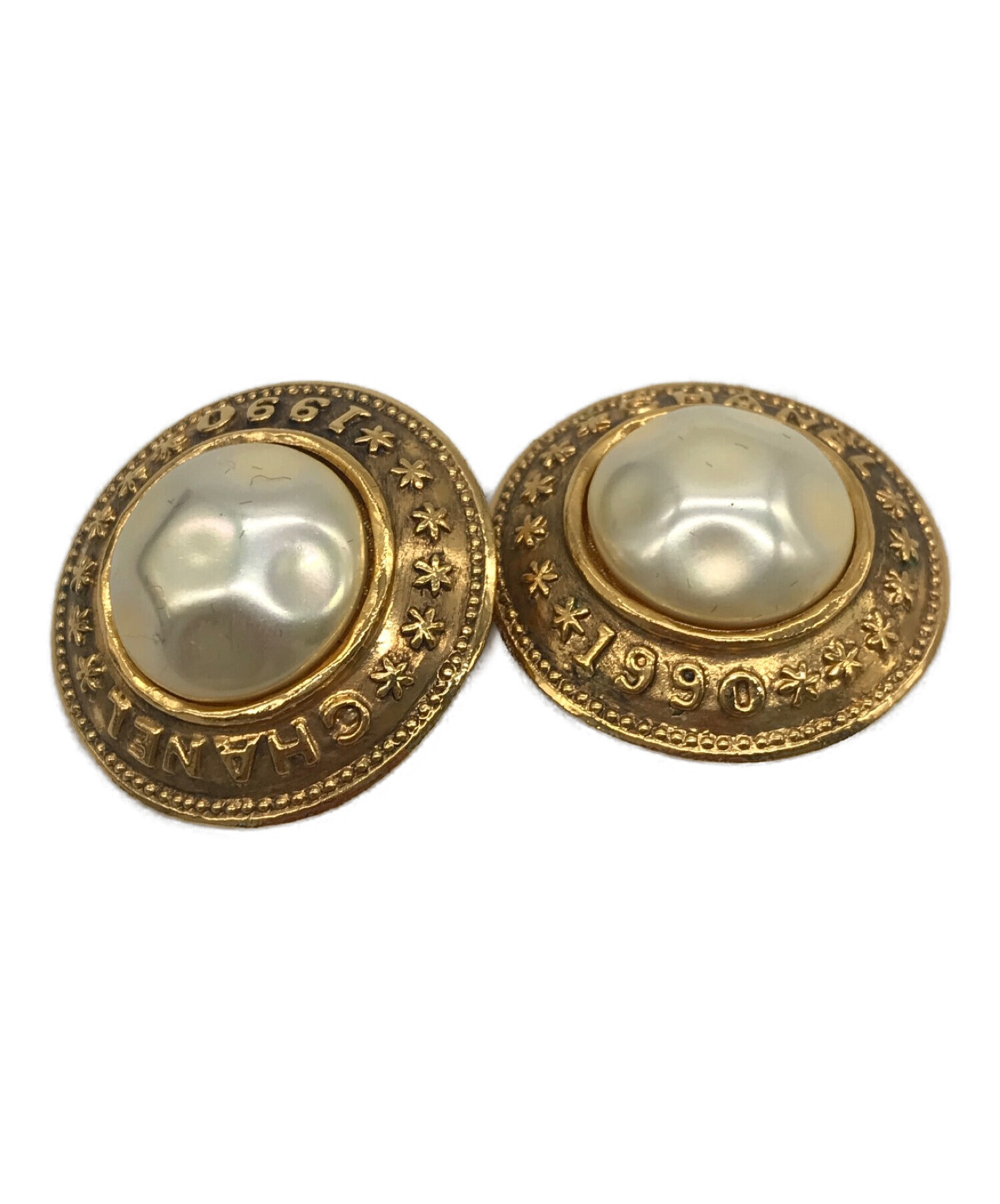中古・古着通販】CHANEL (シャネル) パールモチーフイヤリング 1990 