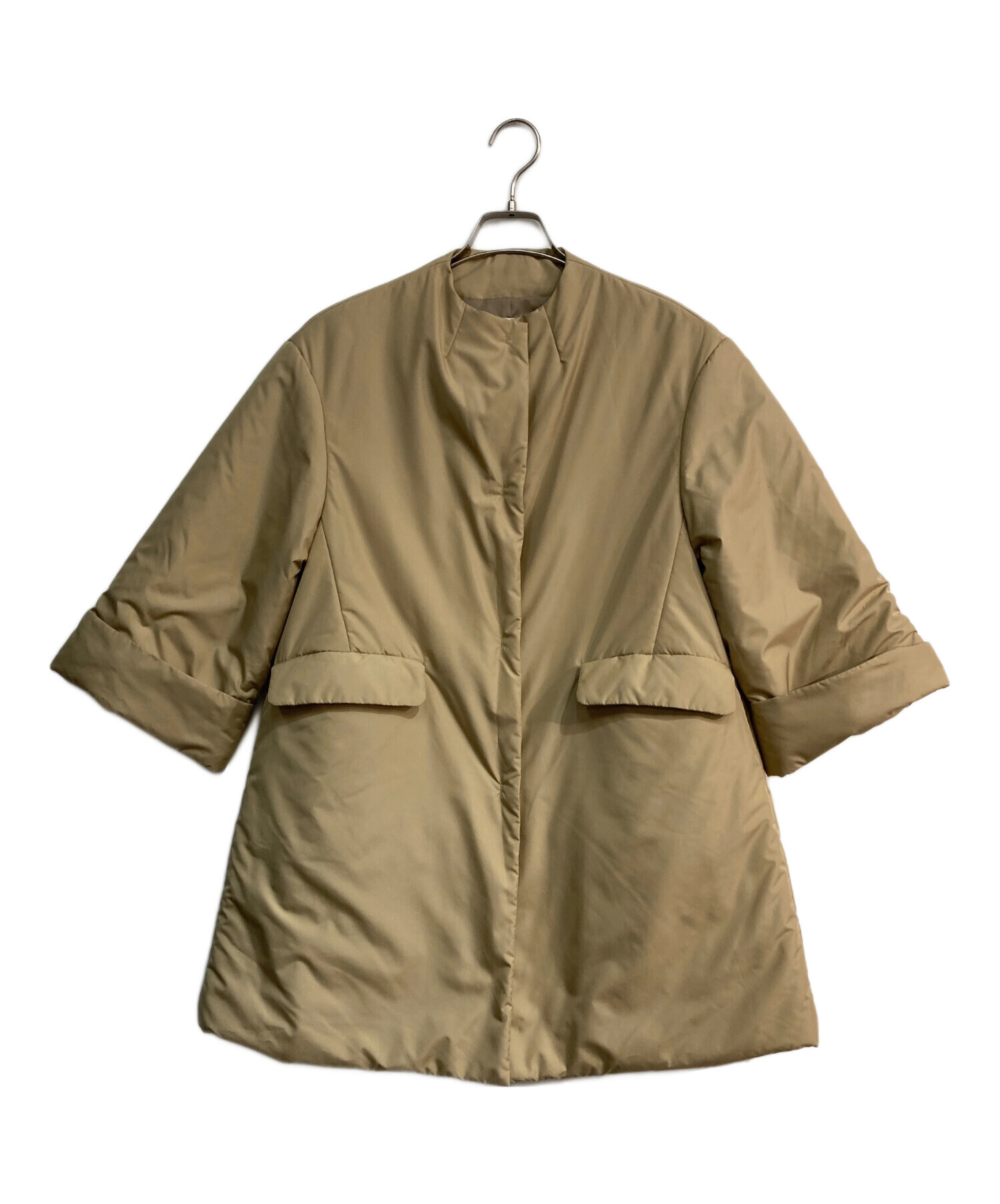 ＊美品【ボールジィ】パデットタフタ ベルテッドコート ベージュ 保存袋付 gq7137_thumb.jpg