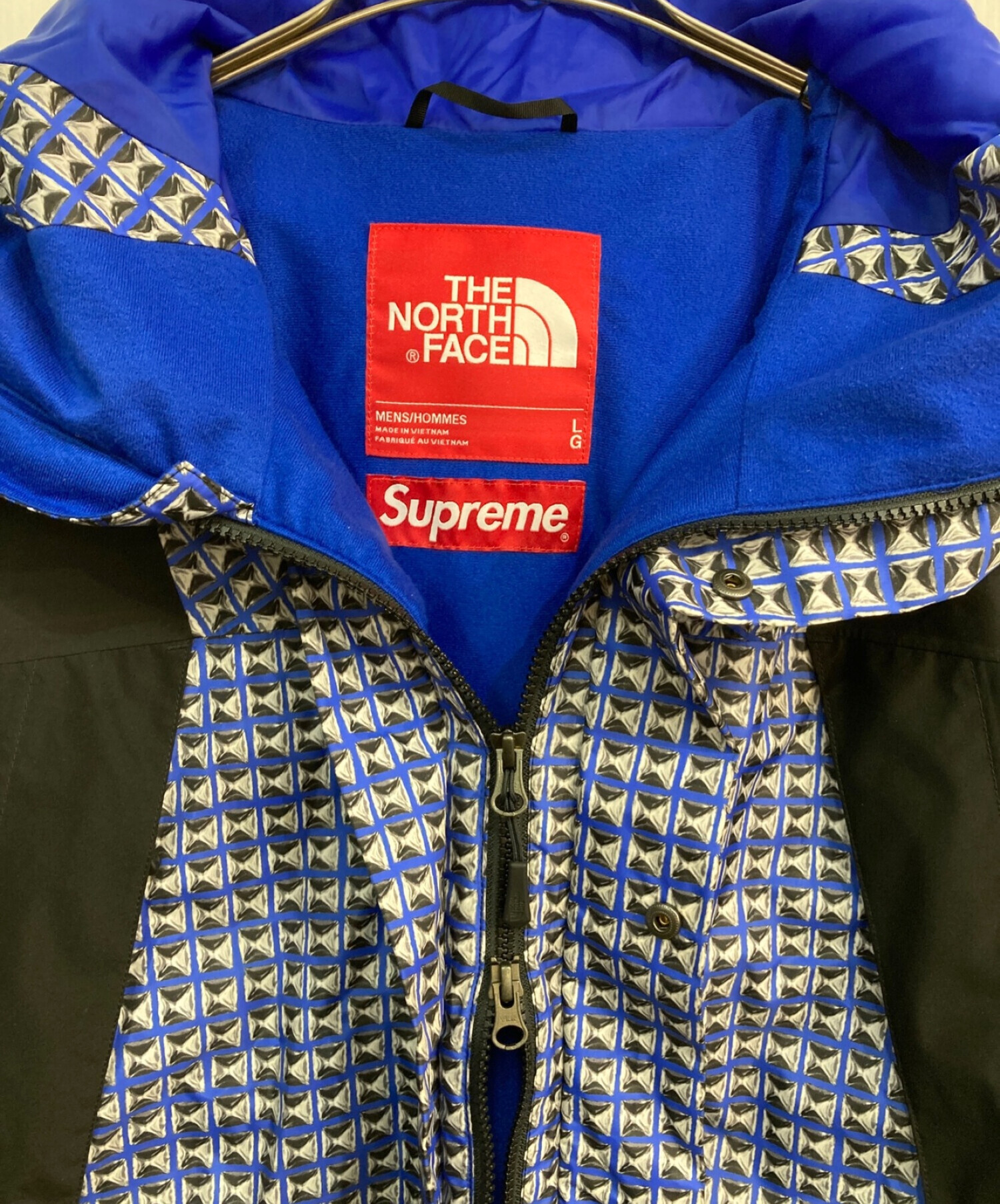 スタッズ　マウンテンジャケット　シュプリーム ノースフェイス　パーカー　青L スタッズ マウンテンジャケット シュプリーム ノースフェイス パーカー