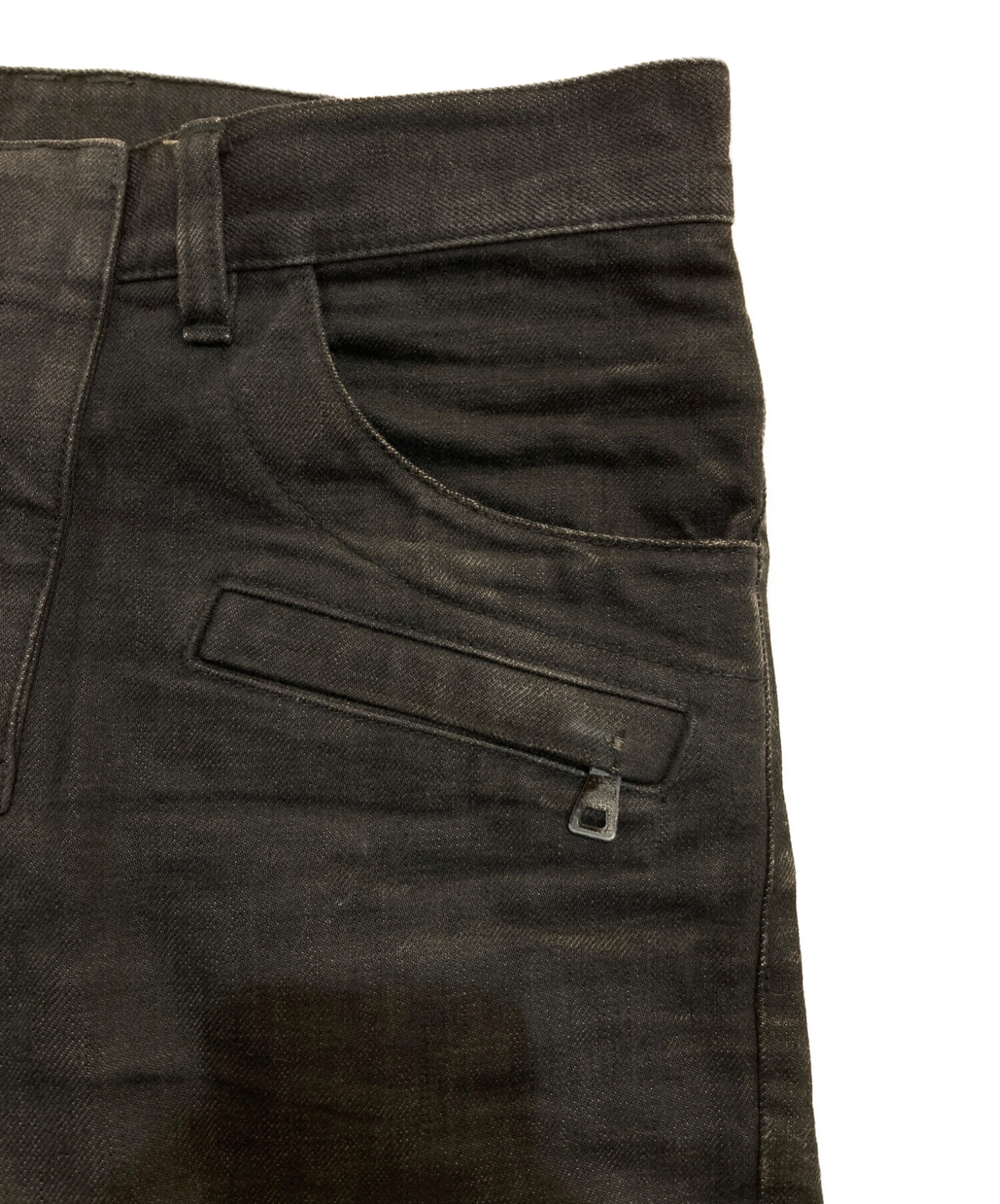 中古・古着通販】BALMAIN (バルマン) バイカーデニム ブラック サイズ