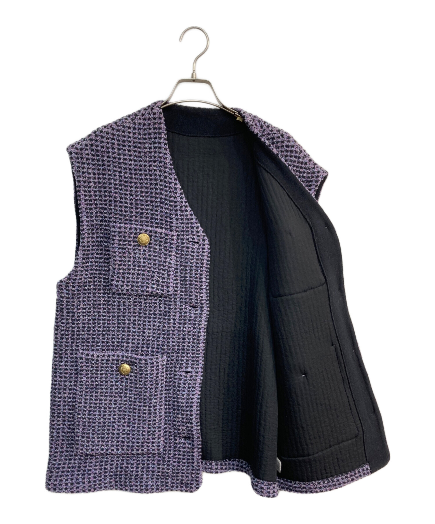 中古・古着通販】ROPE (ロペ) カラーミックスニットツイードジレ