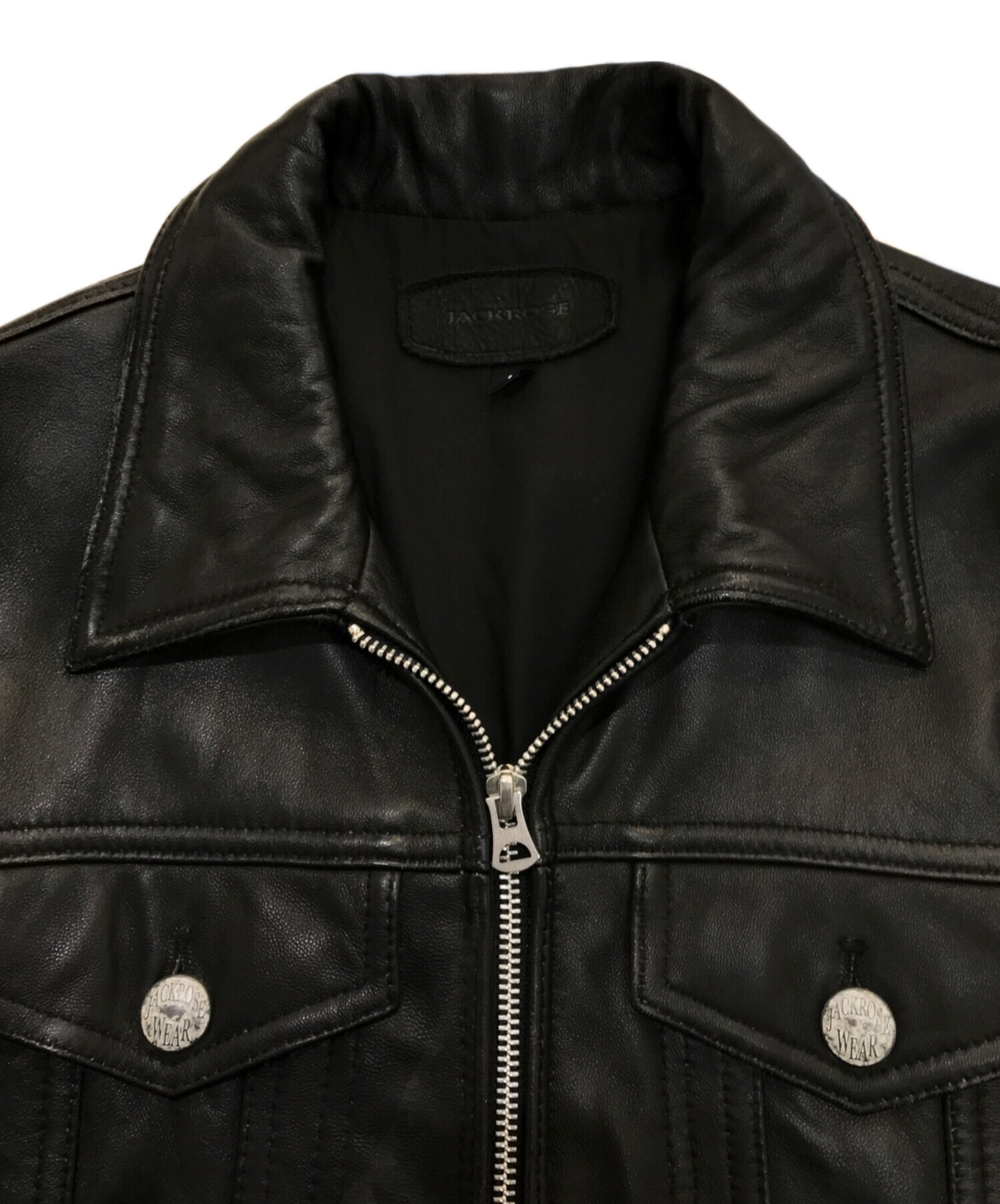 JACKROSE 黒 レザージャケット 中古・古着通販】JACKROSE (ジャックローズ) レザージャケット