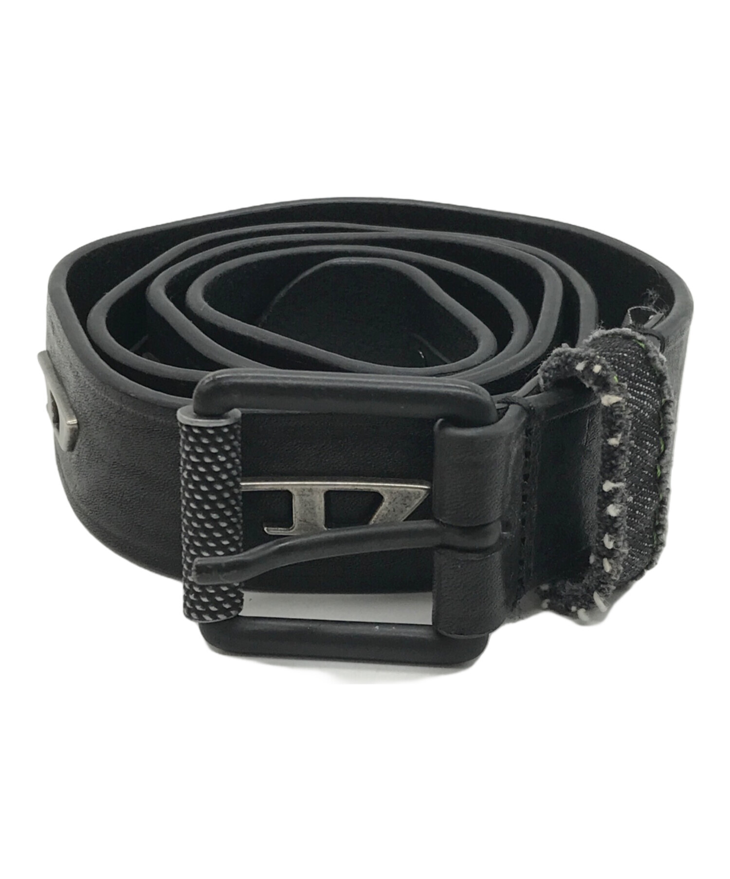 DIESEL Black ベルト 85CM DIESEL ブラック レザーベルト 85cmサイズ メンズ ベルト レザー