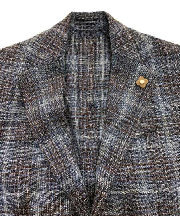【未使用品】LARDINI グレンチェック 3B テーラードジャケット 46 LARDINI＜ラルディーニ＞ グレンチェック柄ジャケット（2247839