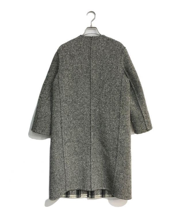 美品　Drawerドゥロワー リバーシブルコート 中古・古着通販】DRAWER (ドゥロワー) チェックリバーシブルコート