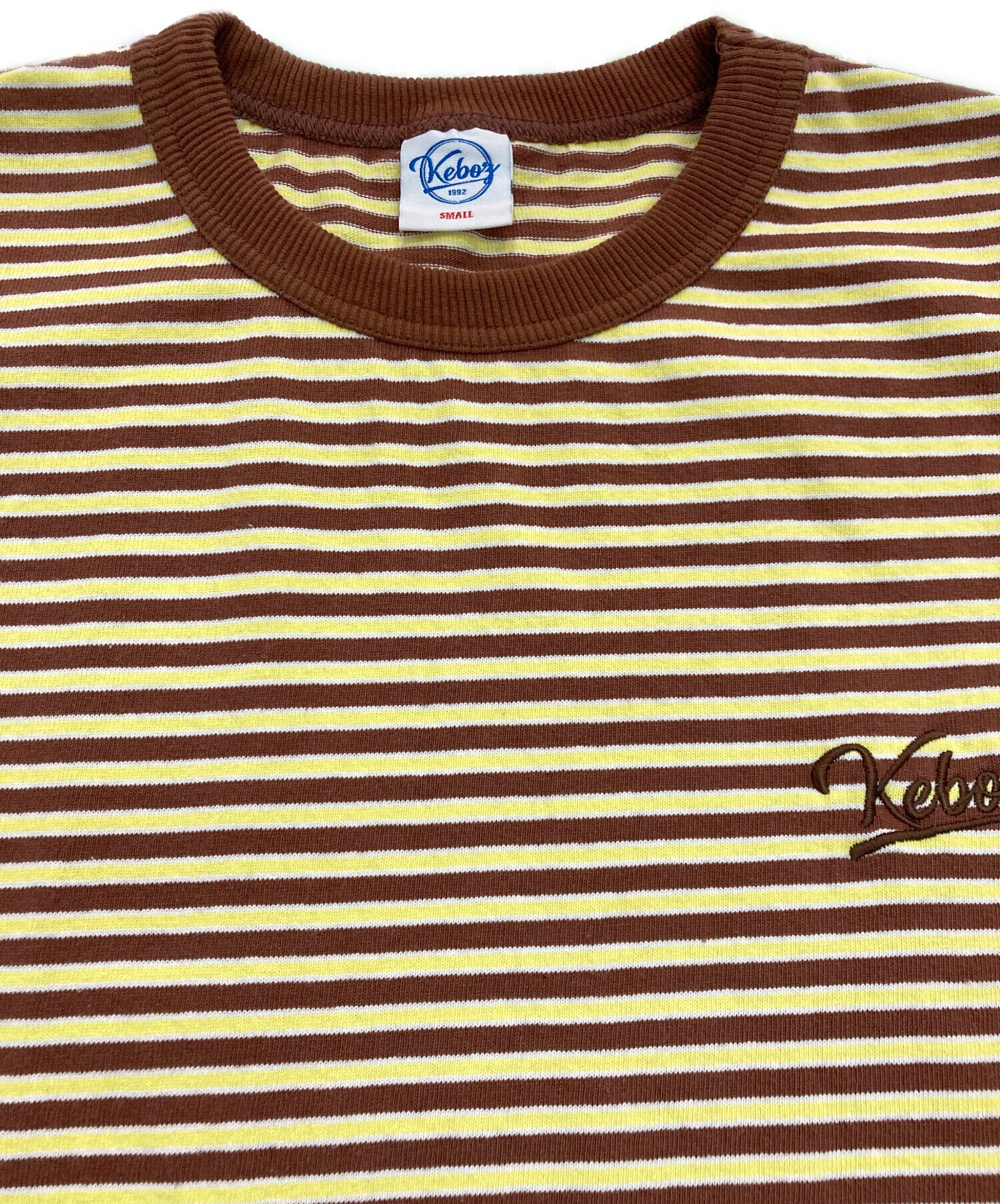 中古・古着通販】KEBOZ (ケボズ) ボーダーTシャツ ブラウン×イエロー 