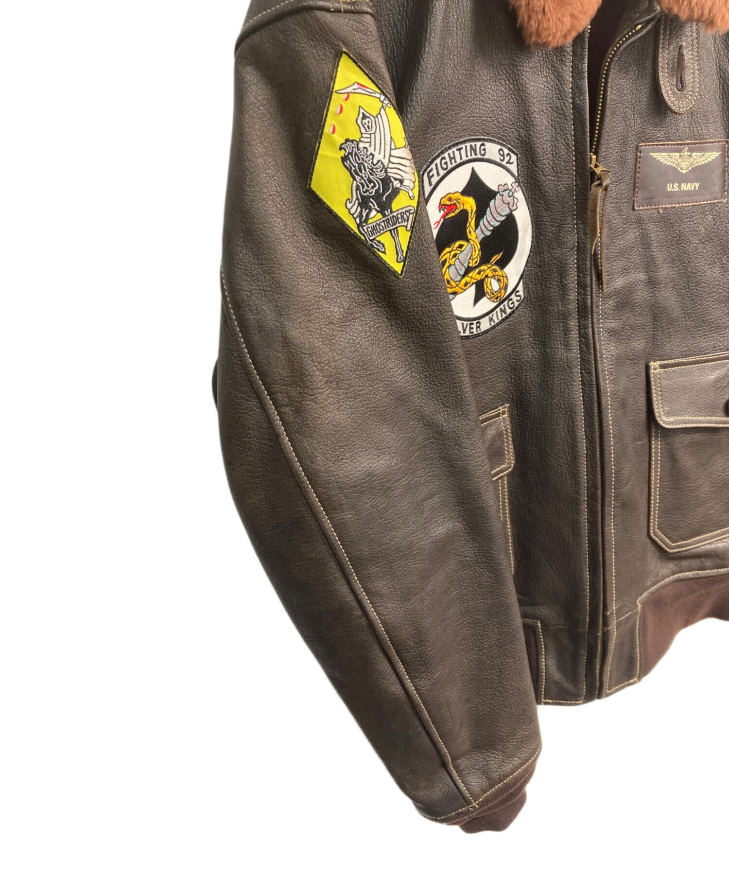 中古・古着通販】MORGAN (モーガン) G-1レザージャケット ブラウン