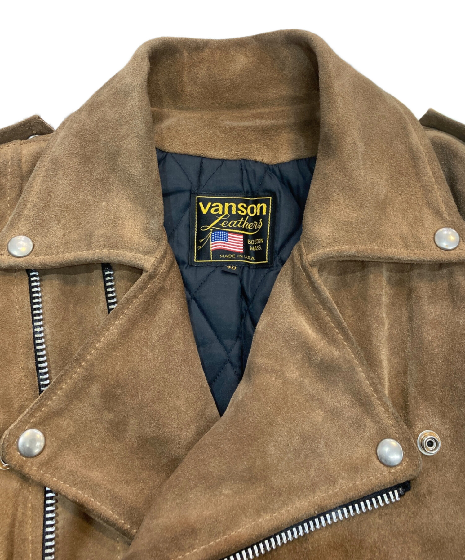 中古・古着通販】VANSON (バンソン) ライダーススウェードジャケット