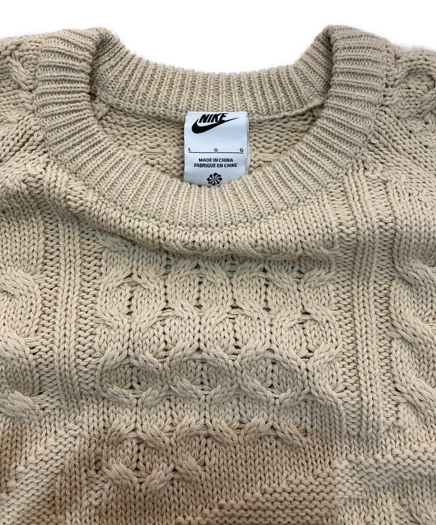 中古・古着通販】NIKE (ナイキ) CABLE KNIT SWEATER LS RATTAN DQ5177 
