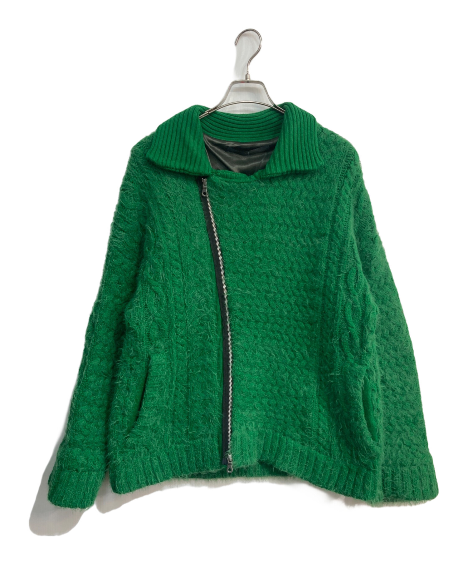 NO ID.(ノーアイディー)】 ニットダブルライダースJKT ジャケット