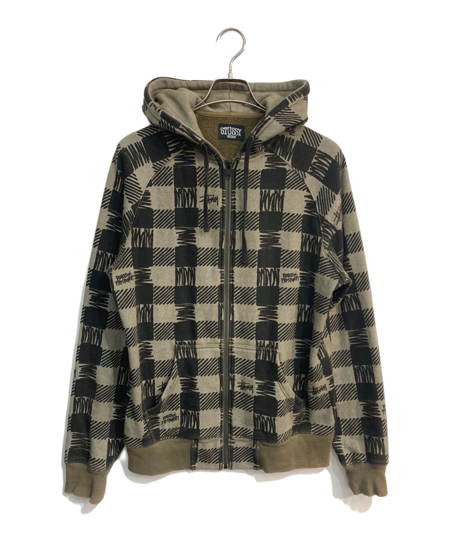 古着 00s ステューシー チェック パーカー シャツ ブルゾン スイングトップ 古着 00s ステューシー チェック パーカー シャツ ブルゾン スイング