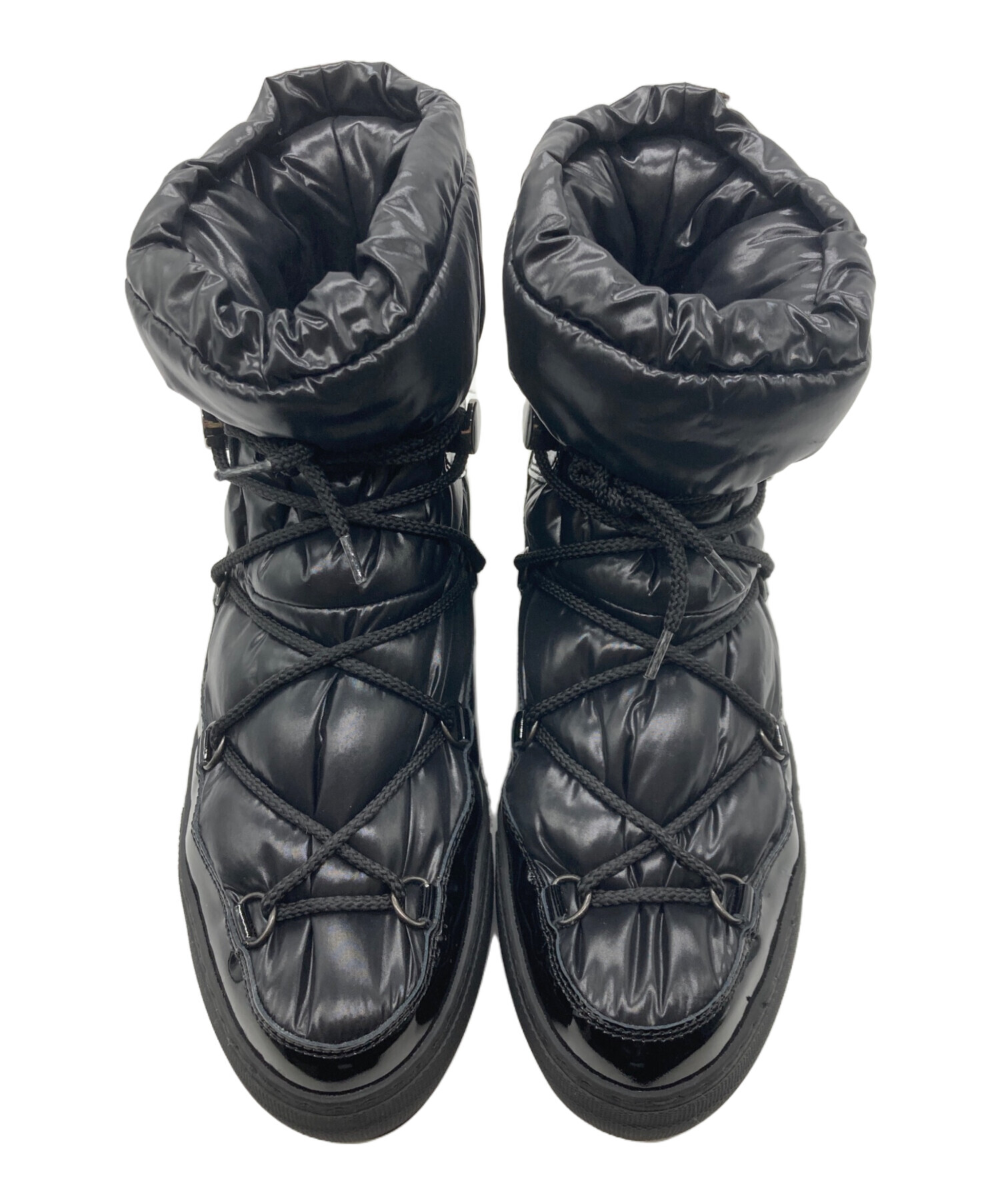 MONCLER ブラック ダウンブーツ　スノーブーツ 美品中古品　軽量28cm 中古・古着通販】MONCLER (モンクレール) YNNAF スノーブーツ ブラック