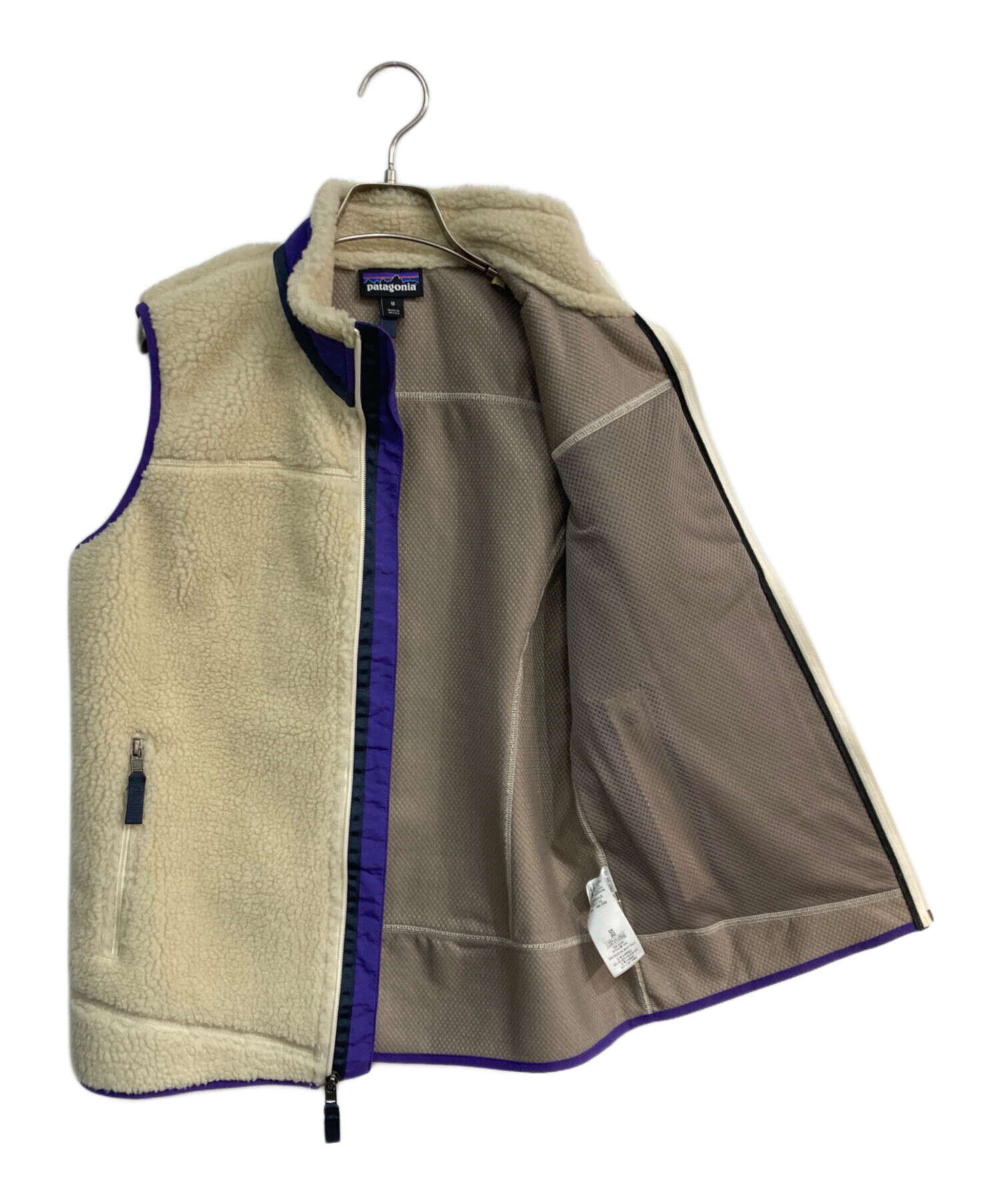 patagonia フリースベスト M ベージュ/ネイビー patagonia ベスト M ネイビー/ベージュ patagonia フリース ベスト