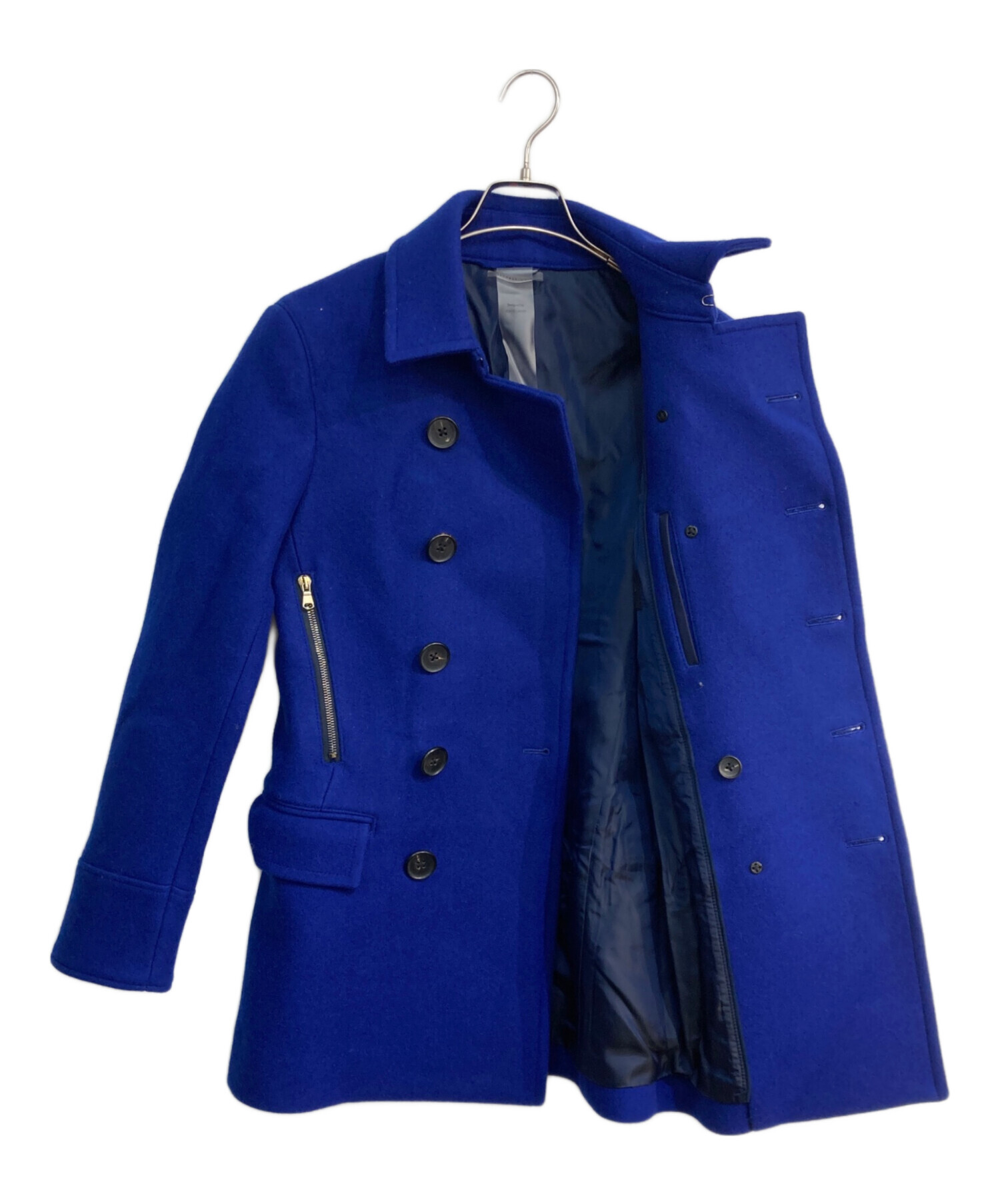 ［美品］ジュンハシモト Pコート カシミヤ混 2サイズ　ブラック 中古・古着通販】Junhashimoto (ジュンハシモト) カシミヤ混コート