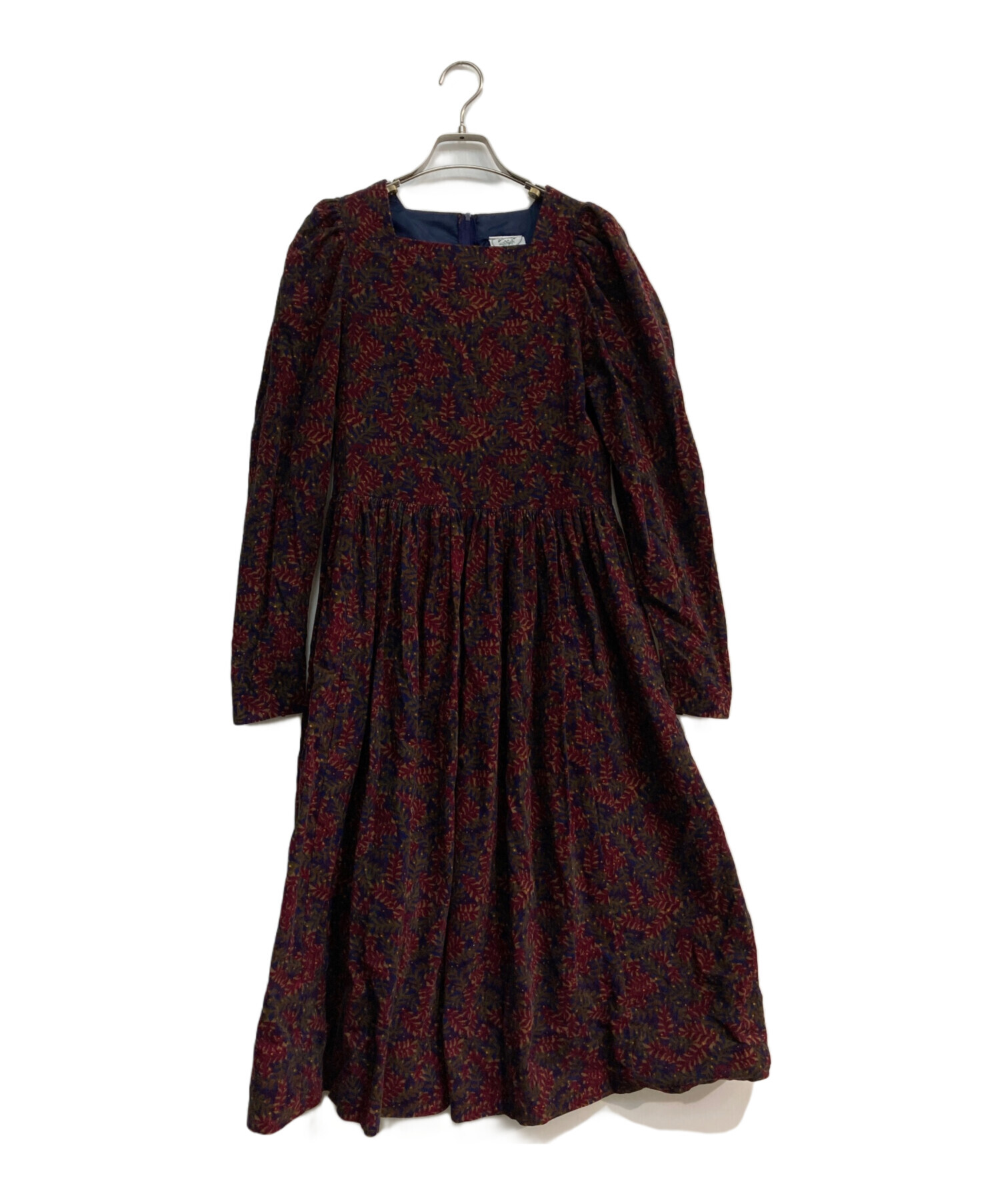 LA7906 ローラアシュレイ コーデュロイ 長袖ワンピース ブラウン系 綿13 ローラアシュレイ LauraAshley コーデュロイワンピース 長袖 イギリス