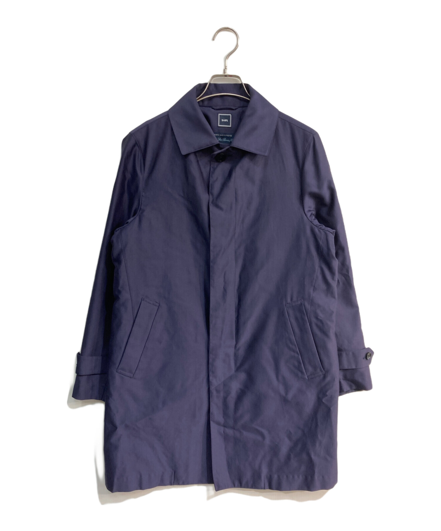 SHIPS:ロロピアーナ ネイビー ステンカラーコート 美品 メンズ Loro Piana ステンカラーコート ネイビー Sサイズ Ships Loro Piana