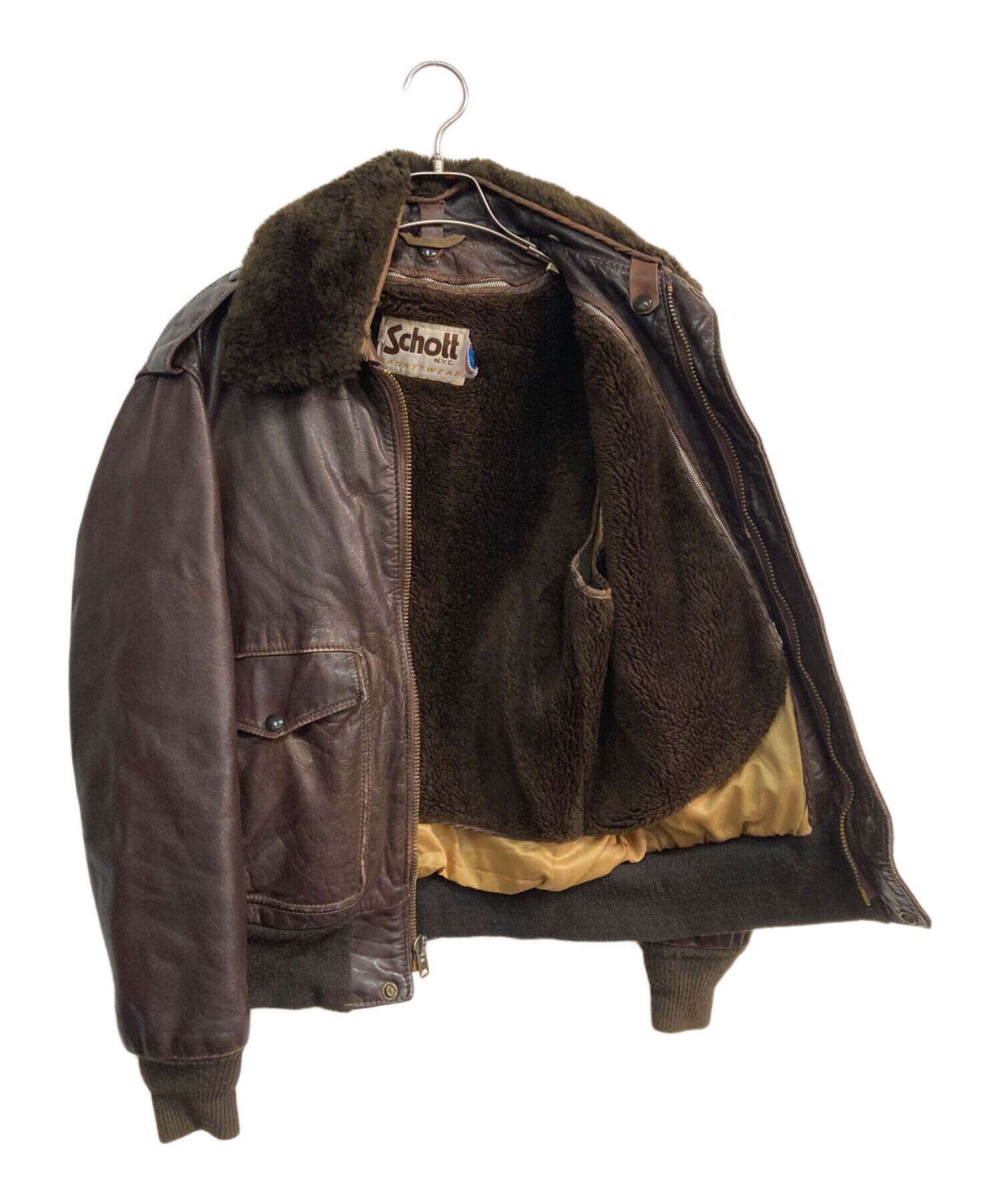 中古・古着通販】Schott (ショット) フライトジャケット ブラウン 