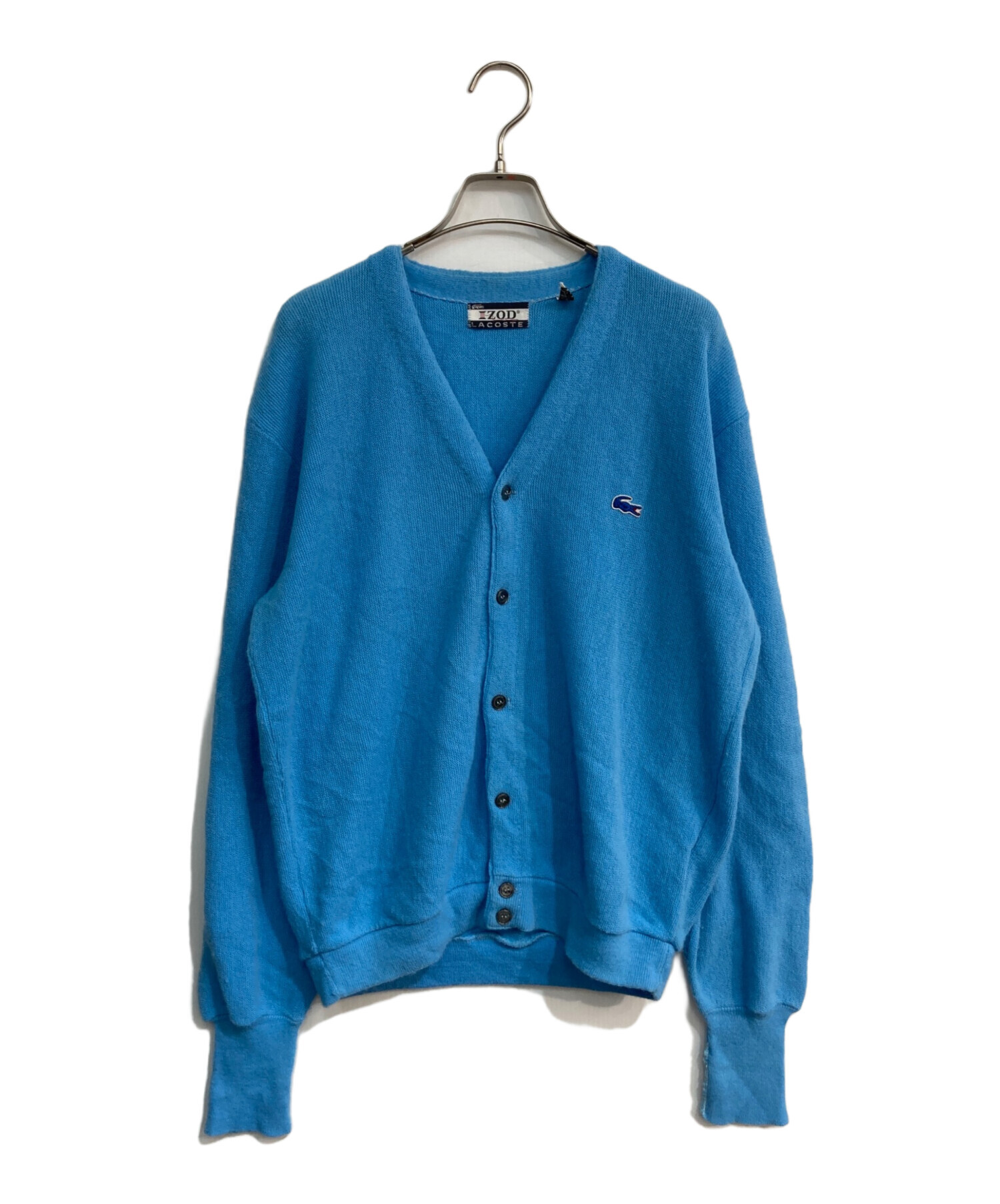 中古・古着通販】LACOSTE (ラコステ) Vネックカーディガン ブルー 