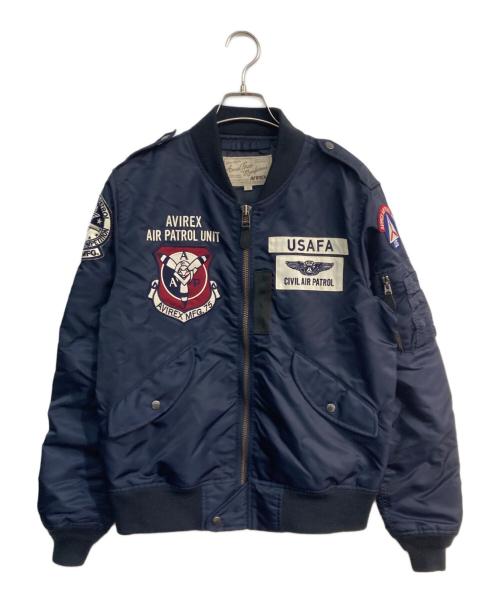 AVIREX フライトジャケット L-2 USAFA 民間航空パトロール 紺 中古・古着通販】AVIREX (アヴィレックス) MA-1タイプ ライト フライト